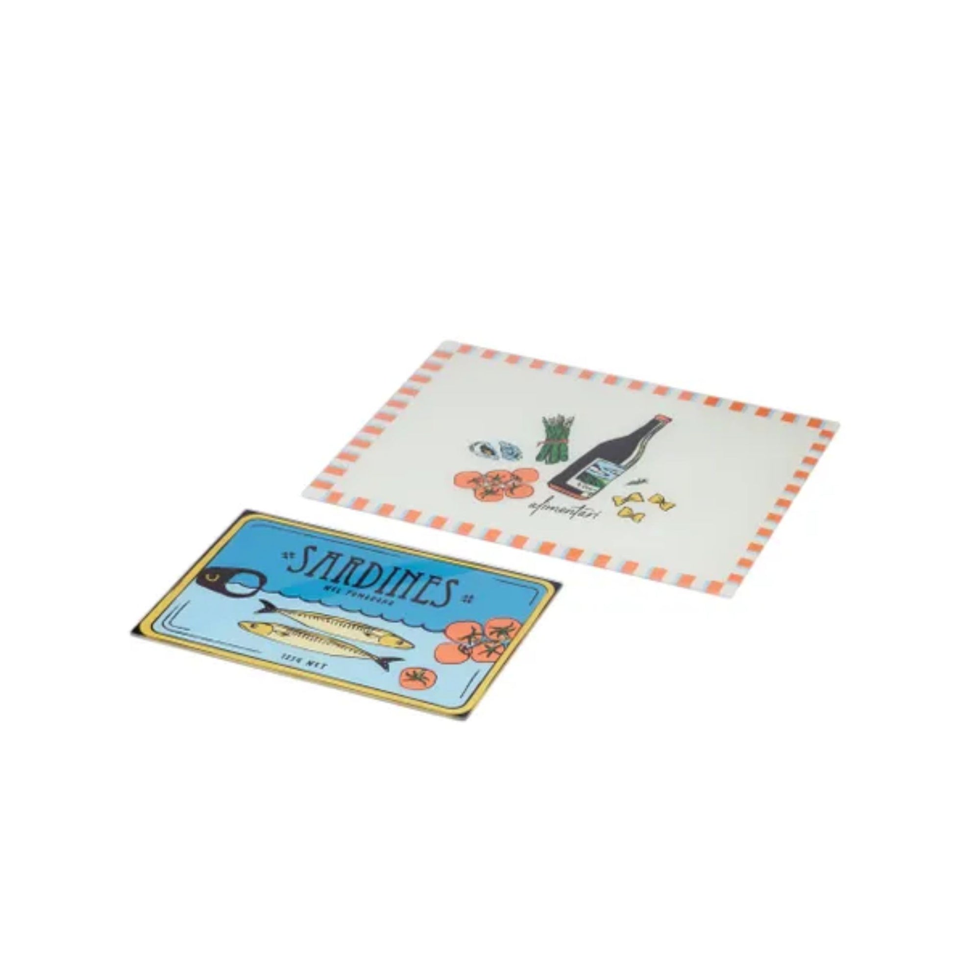 Sardine Glass Serving Board Set 2pc