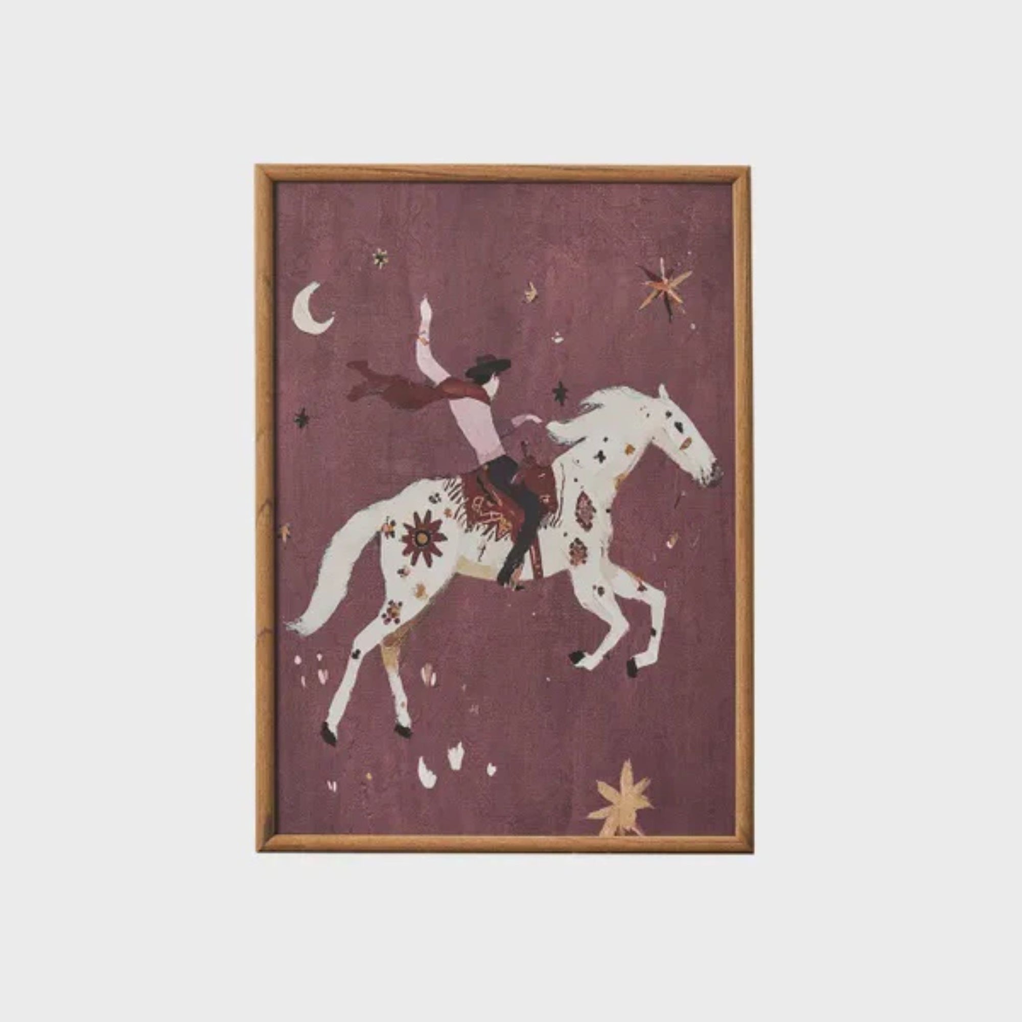 Cowboy Framed Glass Print