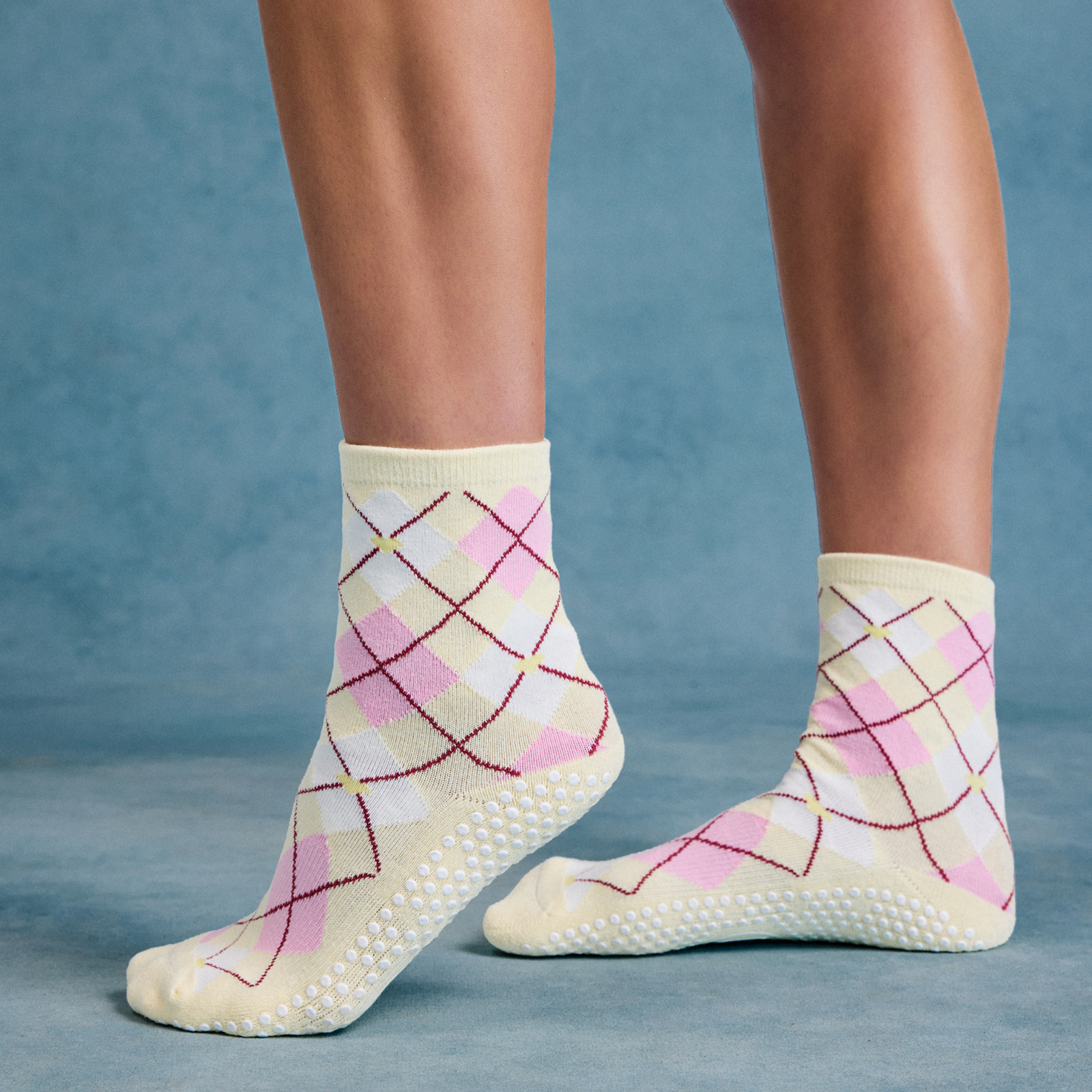 Crew Grip Socks Argyle Butter