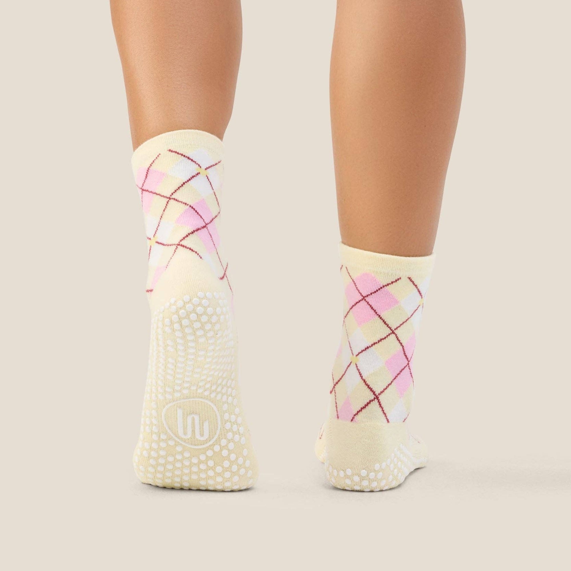 Crew Grip Socks Argyle Butter