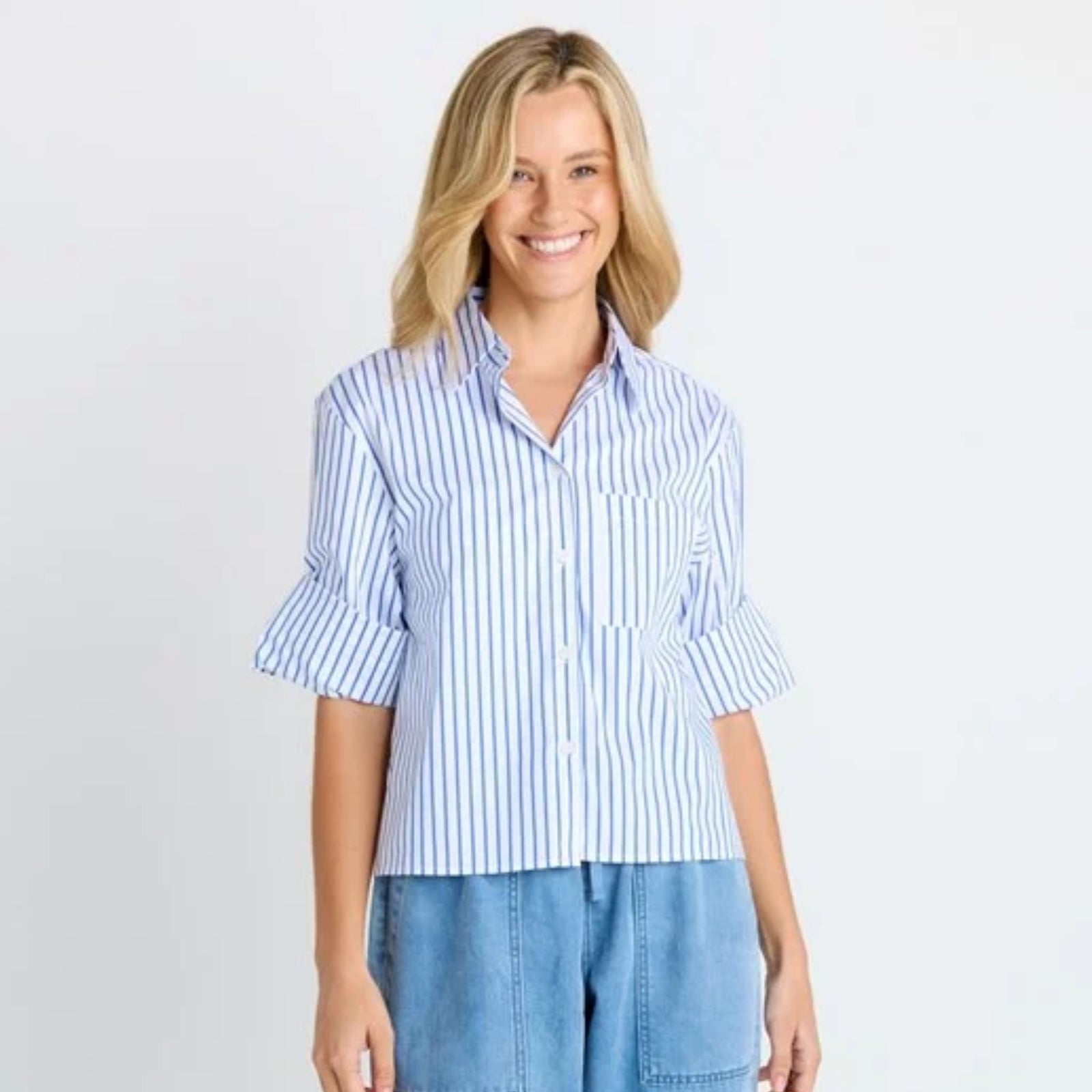 Cropped Poplin Shirt