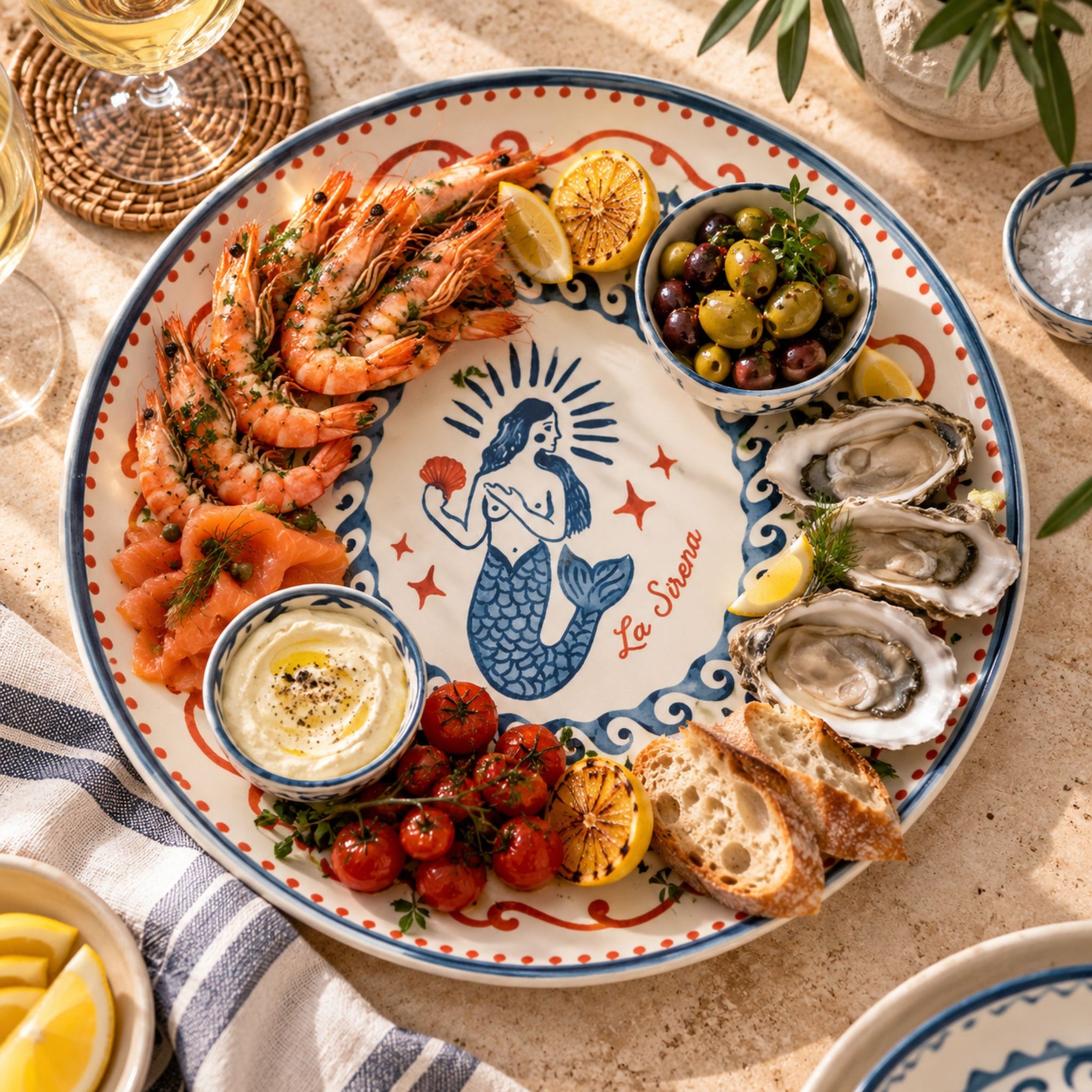 Ahoy Ceramic Platter Round