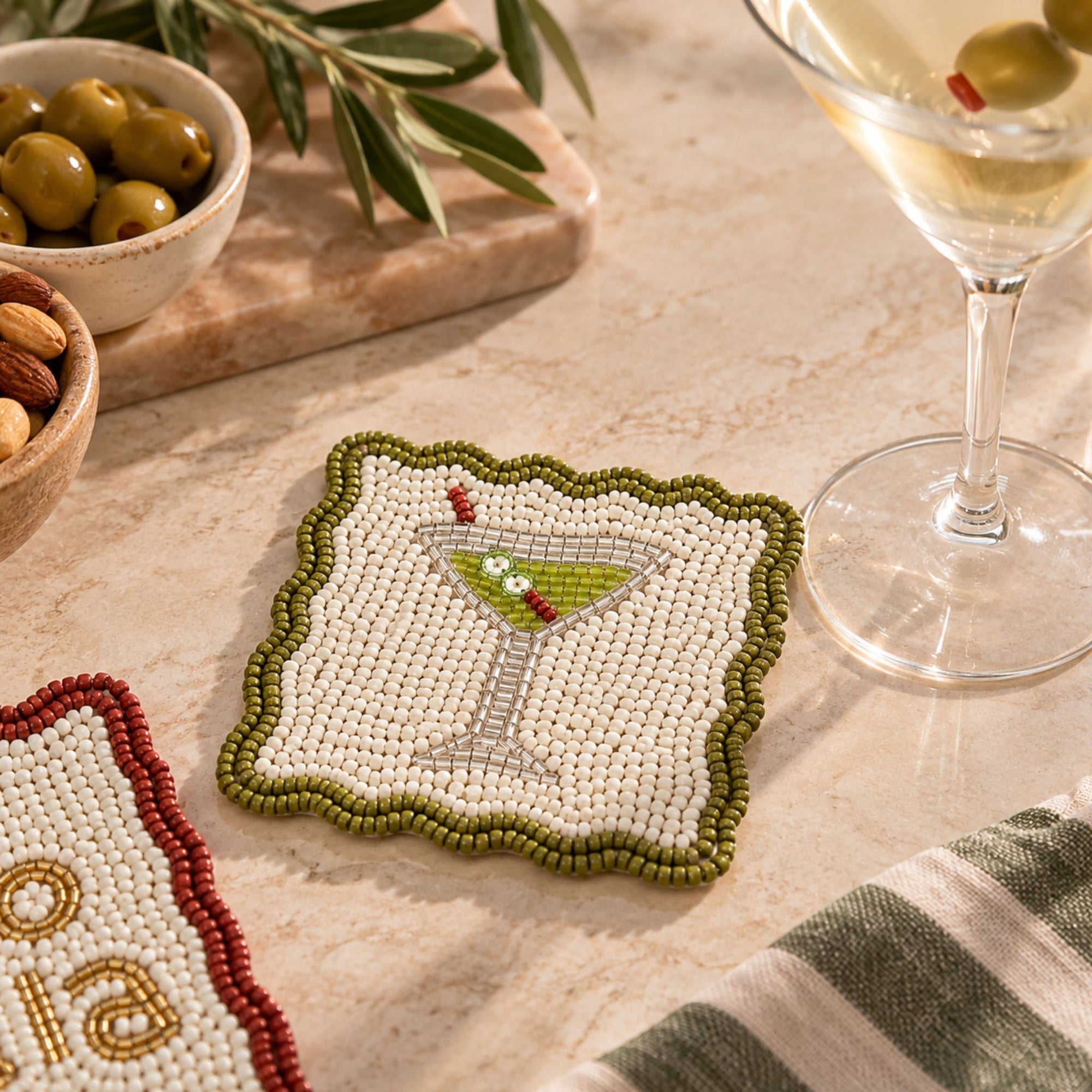 Ciao Martini Beaded Coaster