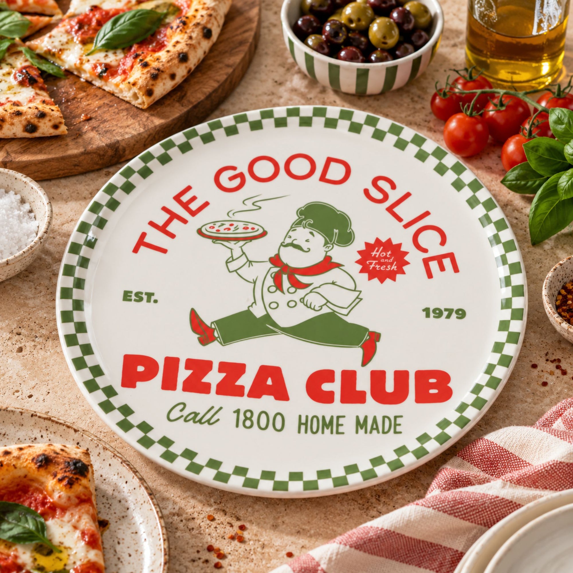 Pizza Club Ceramic Round Platter