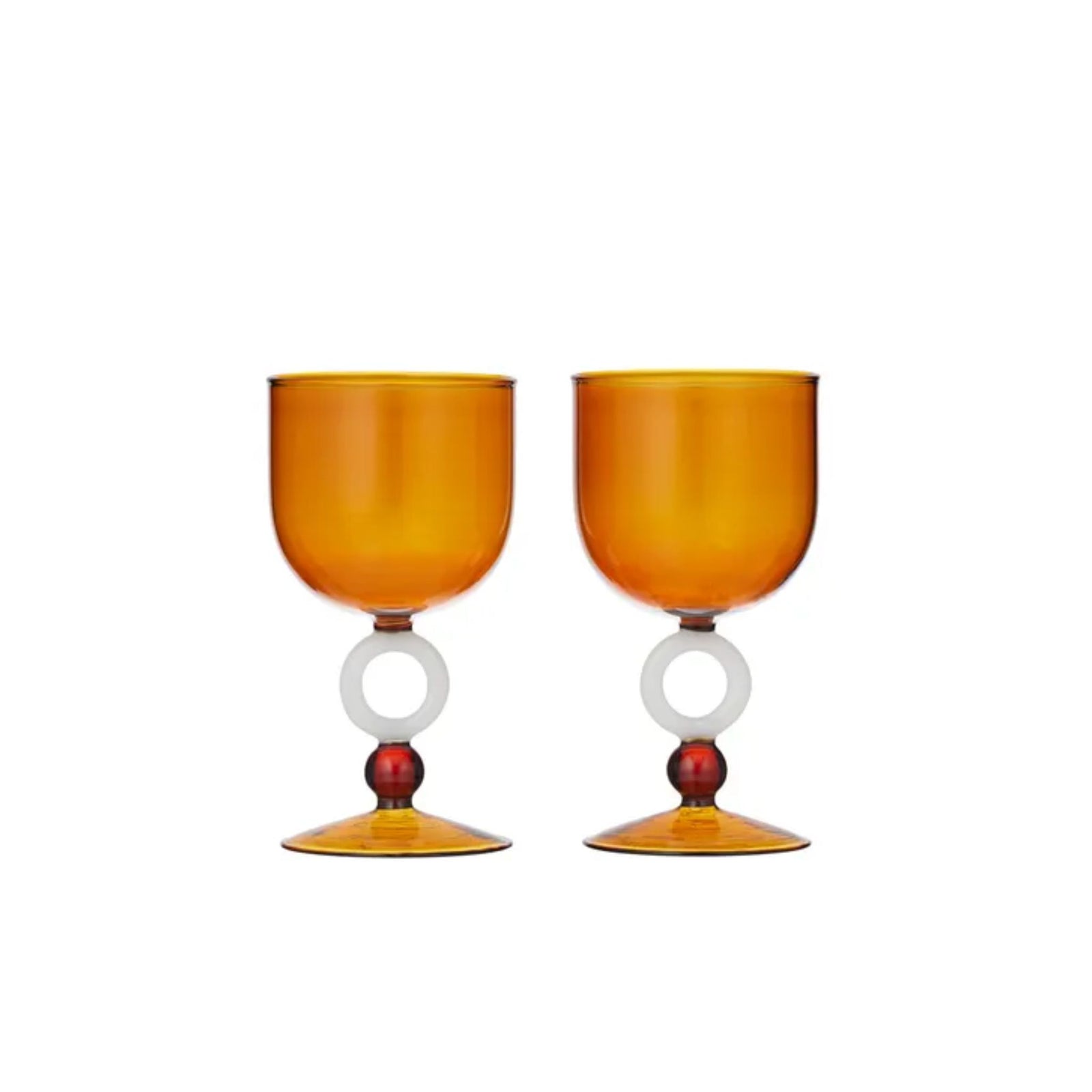 Tybalt Wine Glass Set Amber