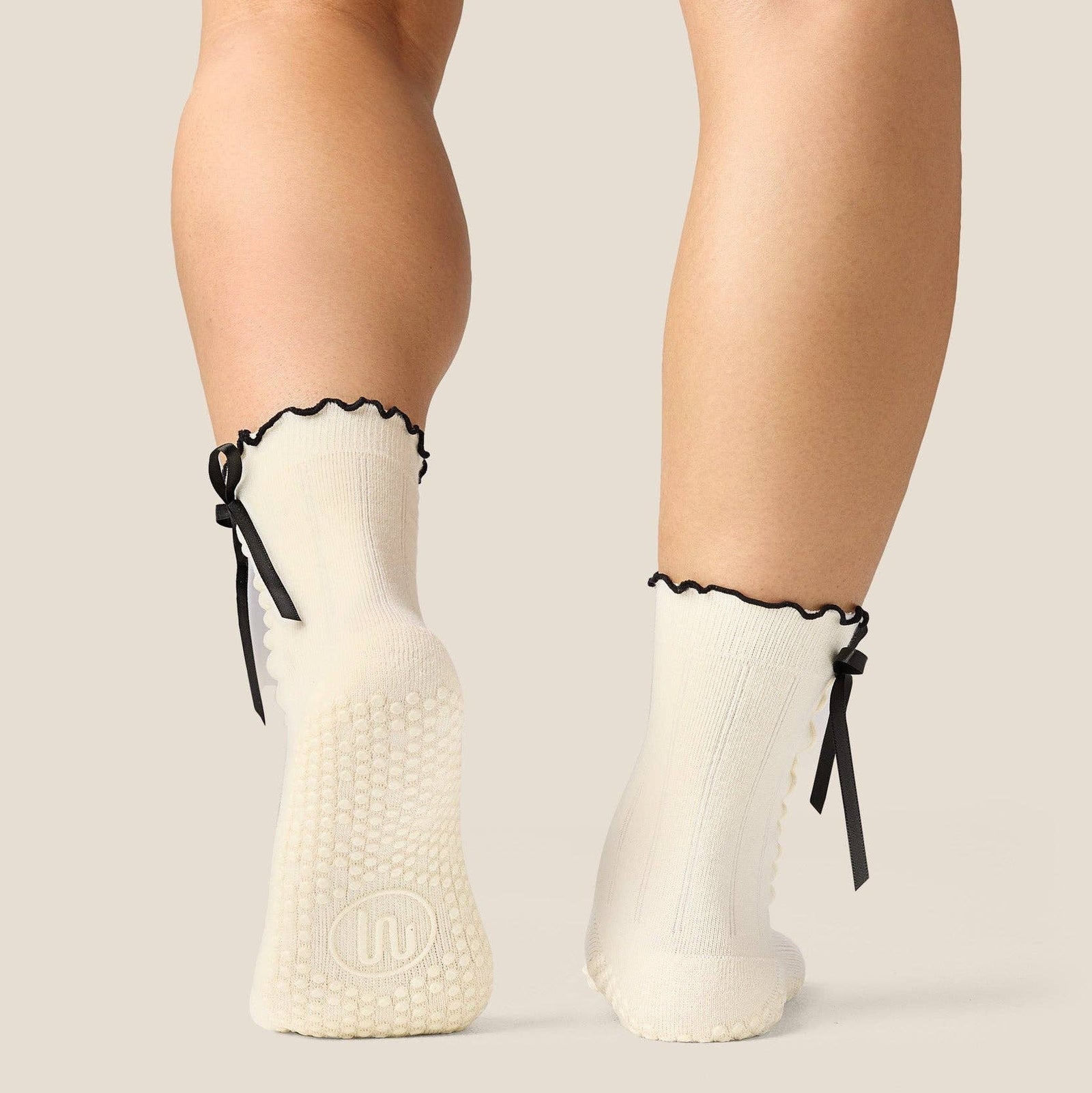 Crew Grip Socks Sweet Bow Ivory