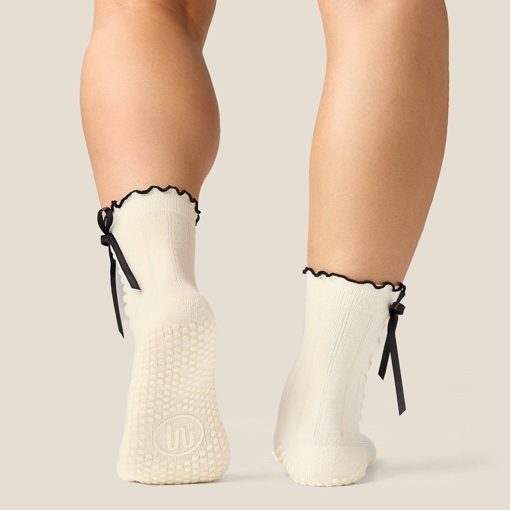 Crew Grip Socks Sweet Bow Ivory