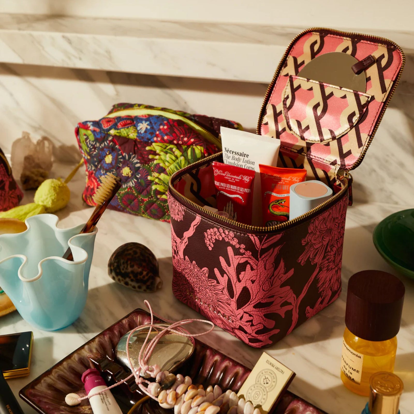 Delphine Small Vanity Case - Garnet