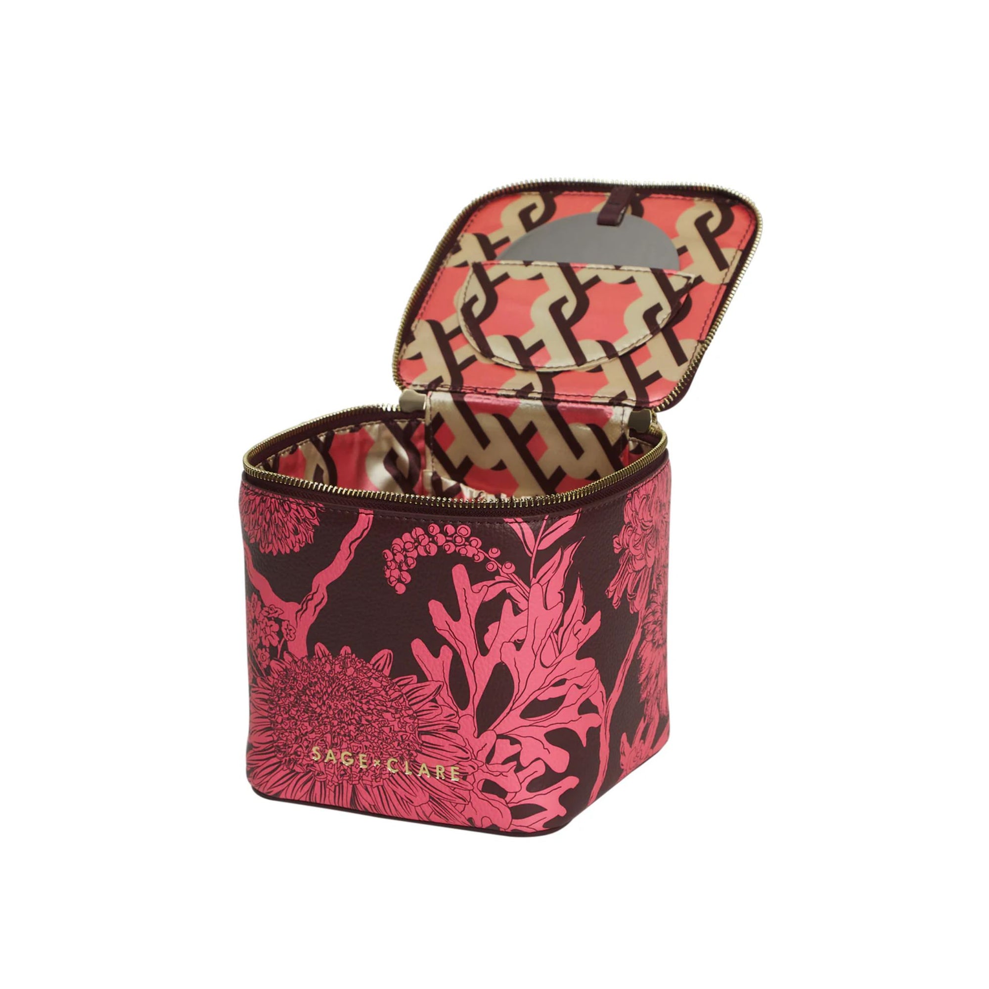 Delphine Small Vanity Case - Garnet