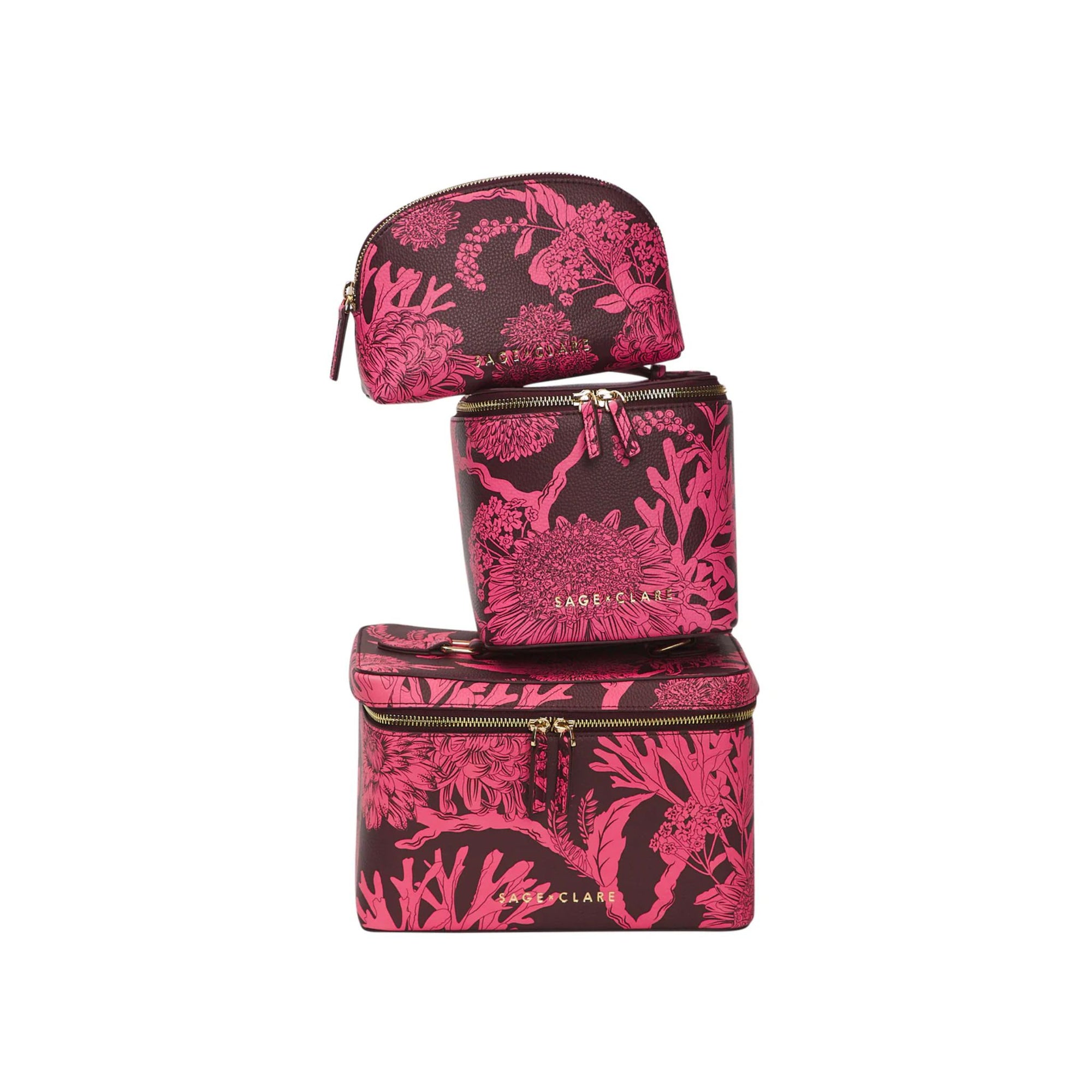 Delphine Small Vanity Case - Garnet