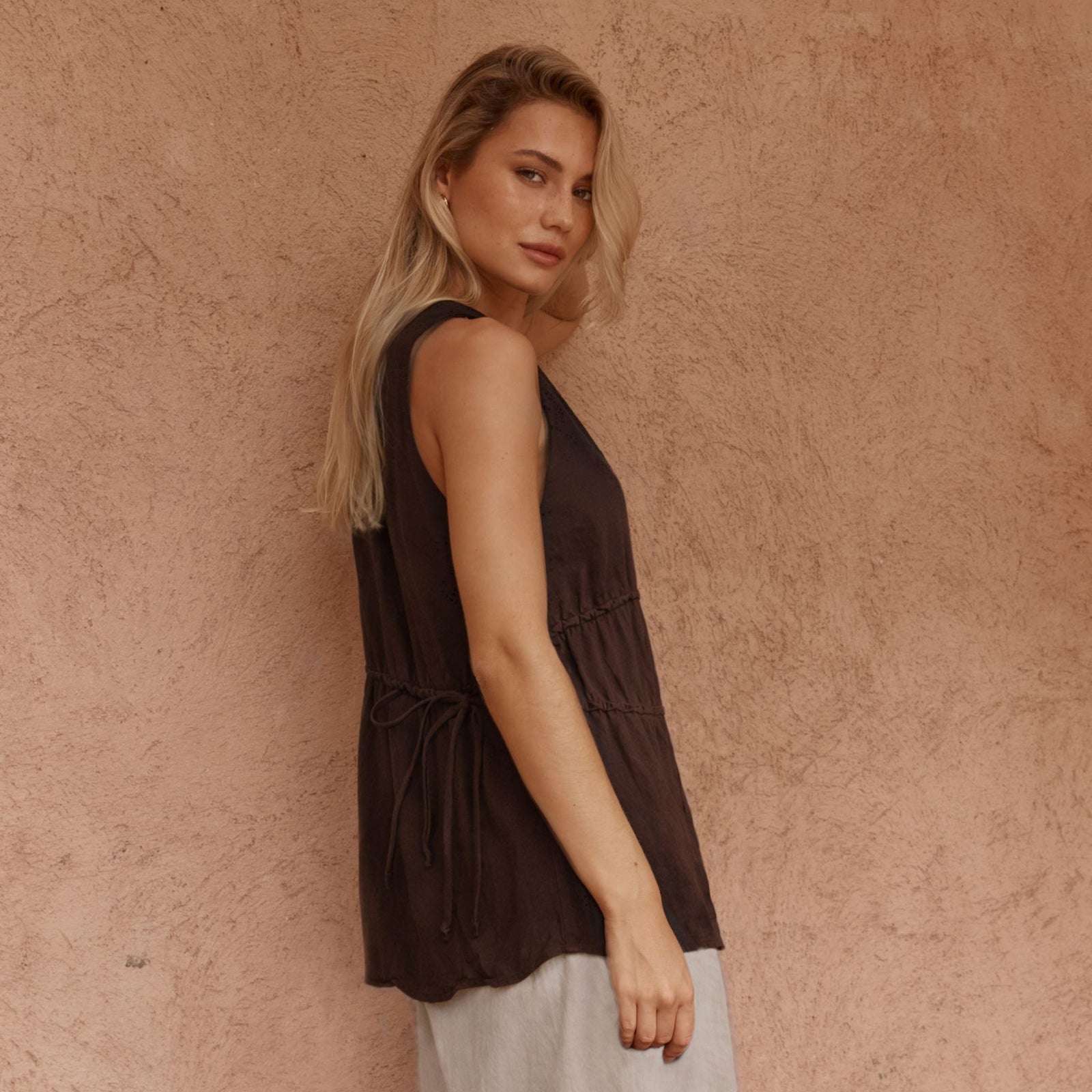 Elin Gathered Tie Top