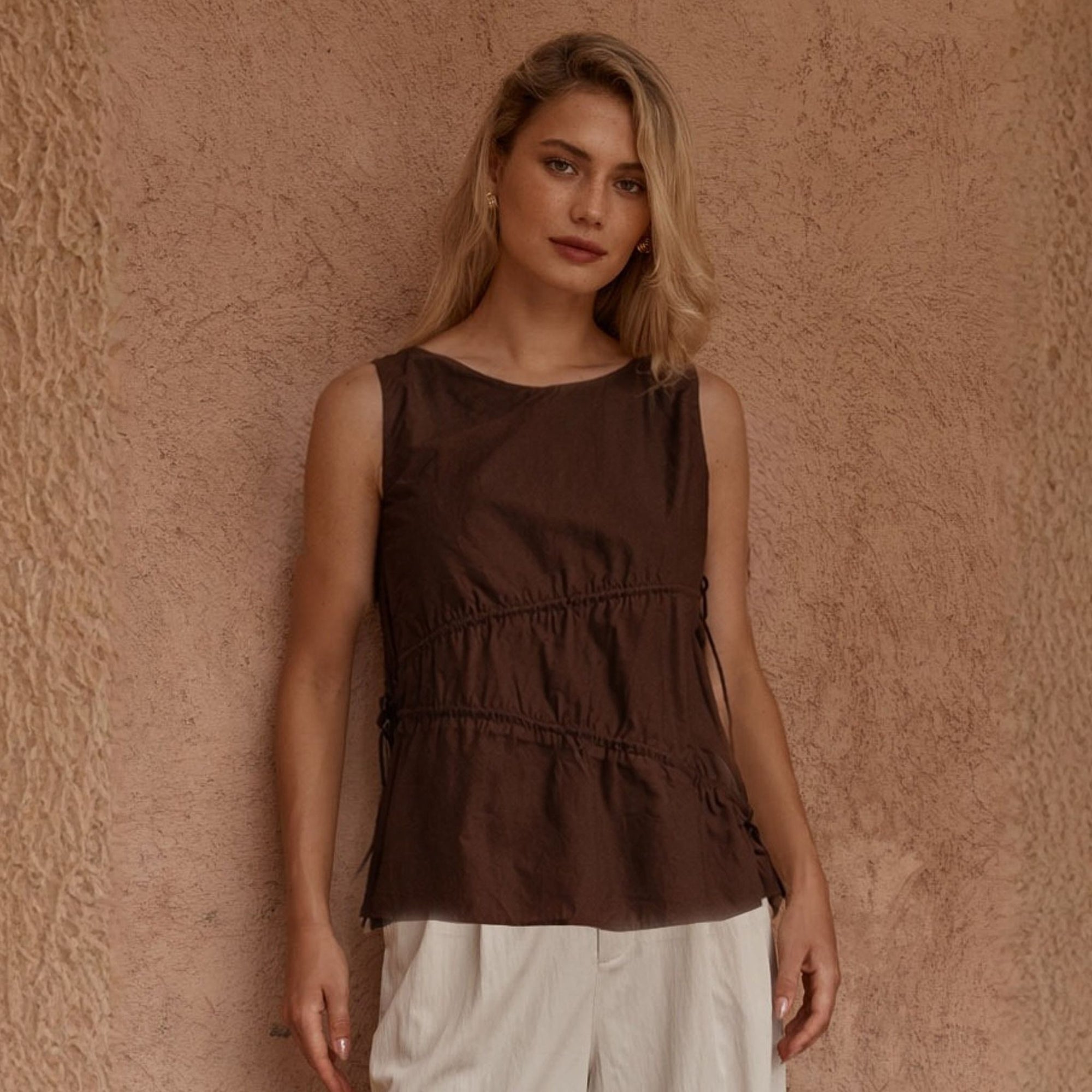 Elin Gathered Tie Top