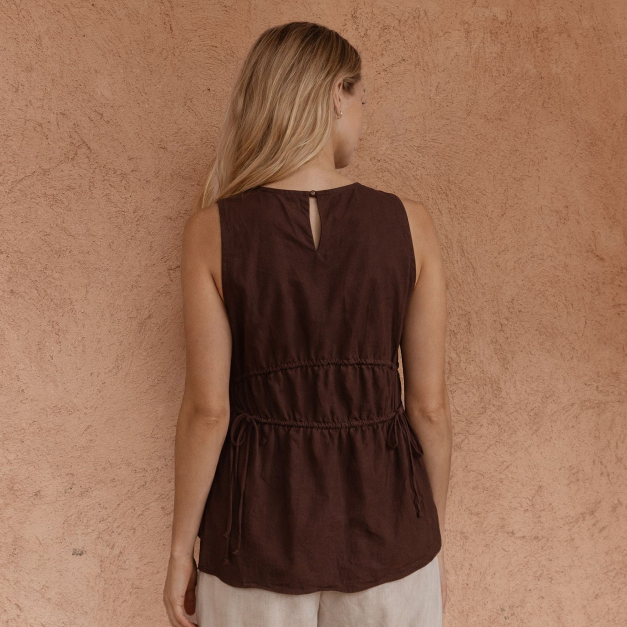 Elin Gathered Tie Top