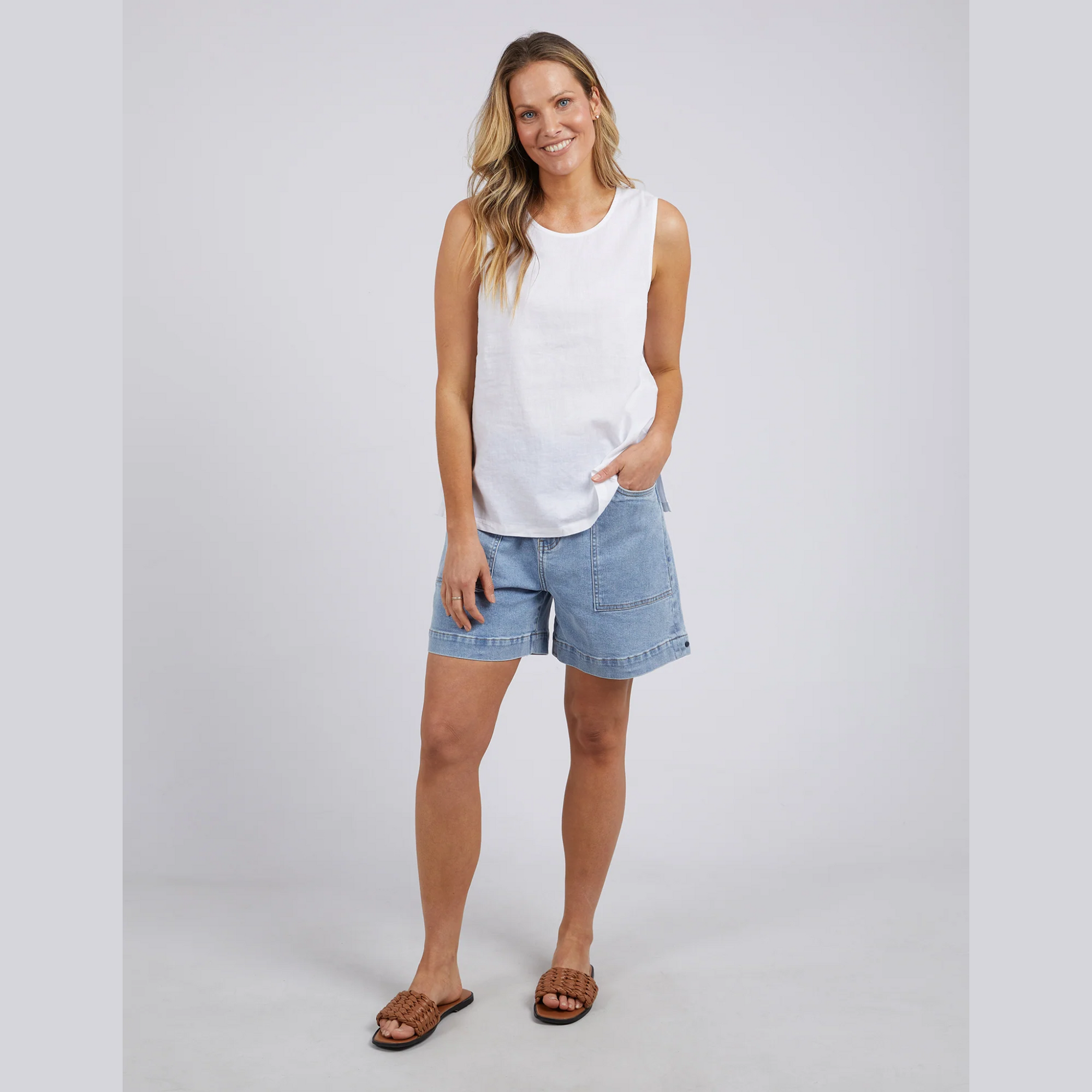 Curtis Woven Tank WH