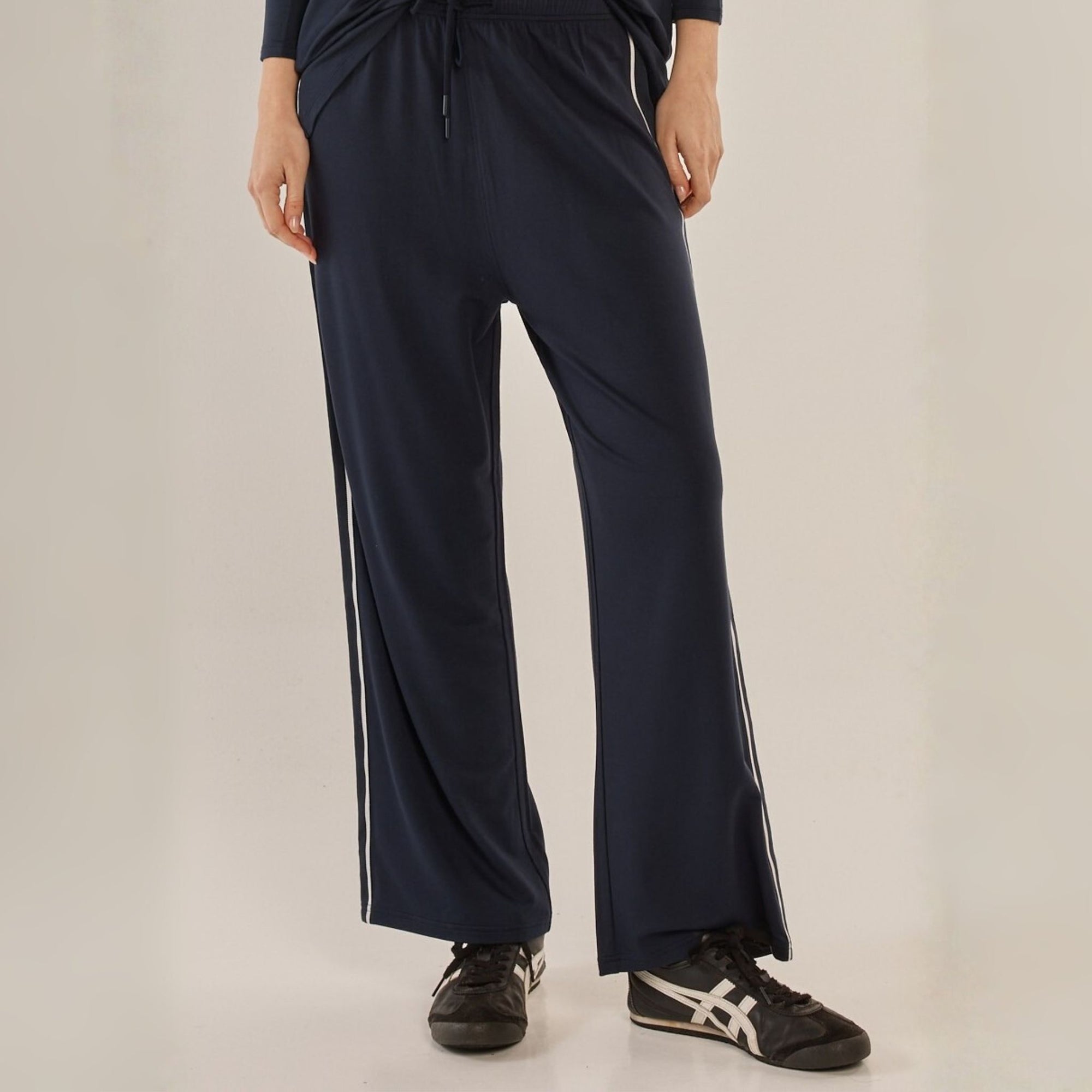 Evelyn Wide Leg Jogger Navy