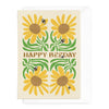 Greeting Card Happy Bee Day Sunflowers
