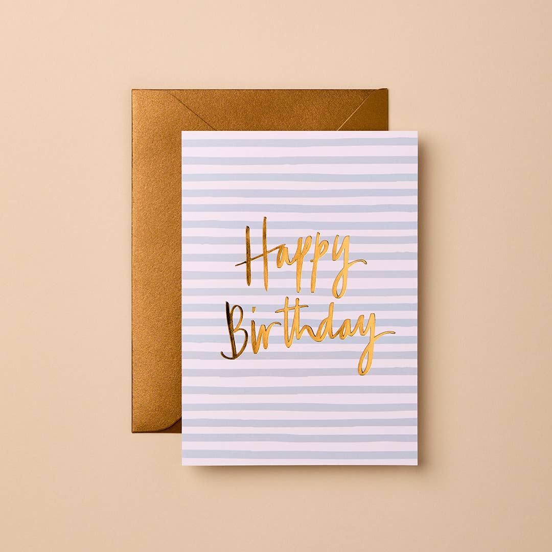 Greeting Card Happy Birthday Stripes