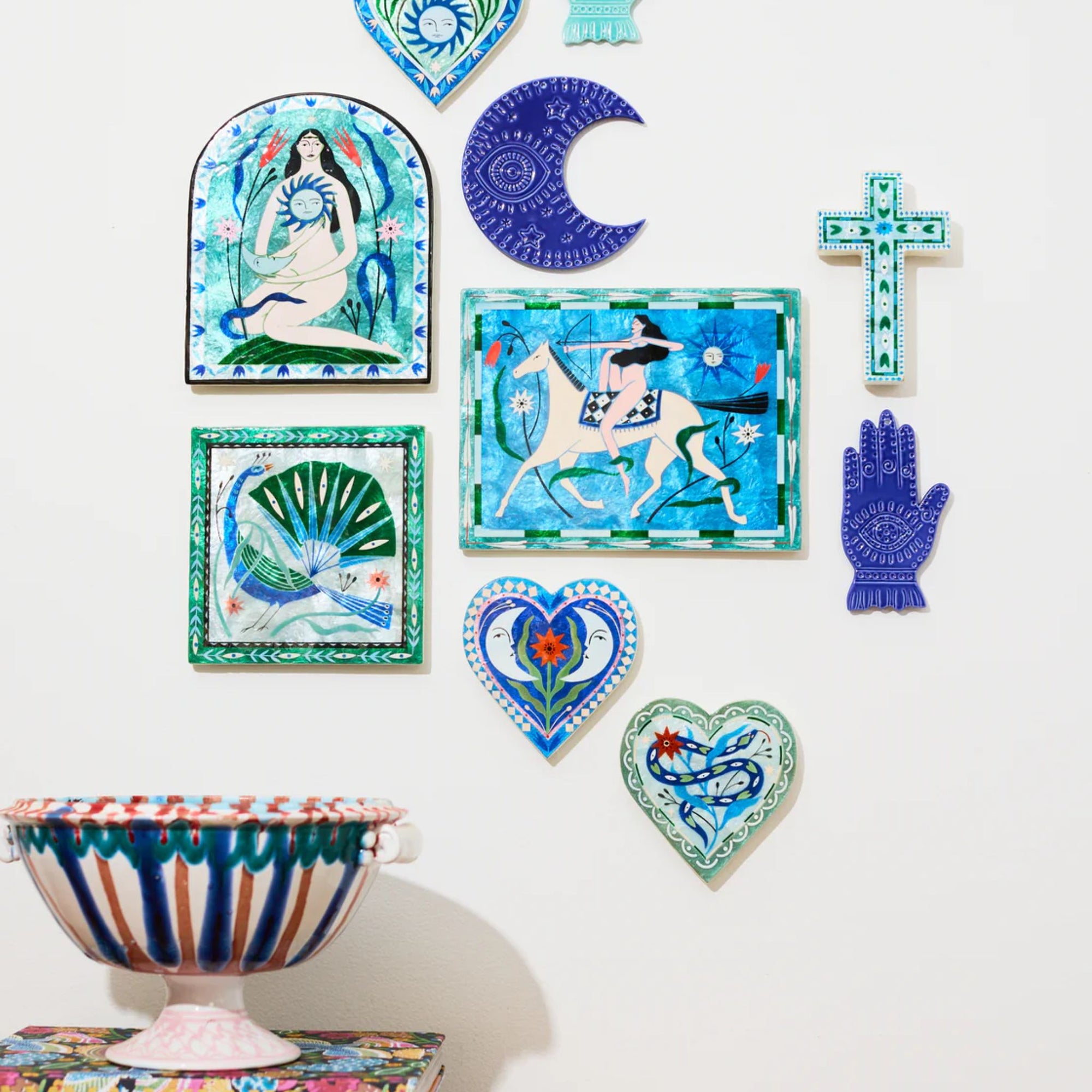 Fable Snake Blue Heart Tile