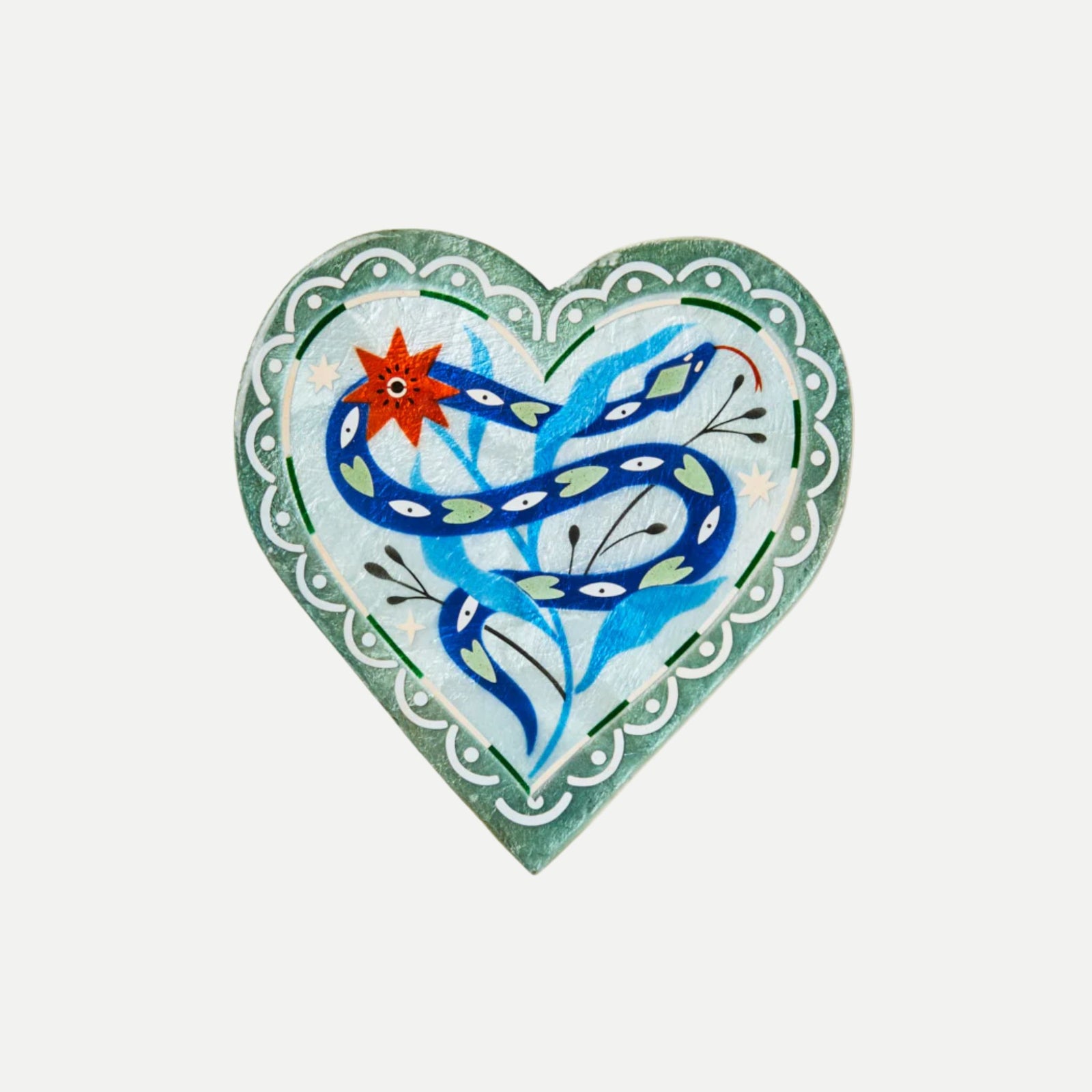 Fable Snake Blue Heart Tile