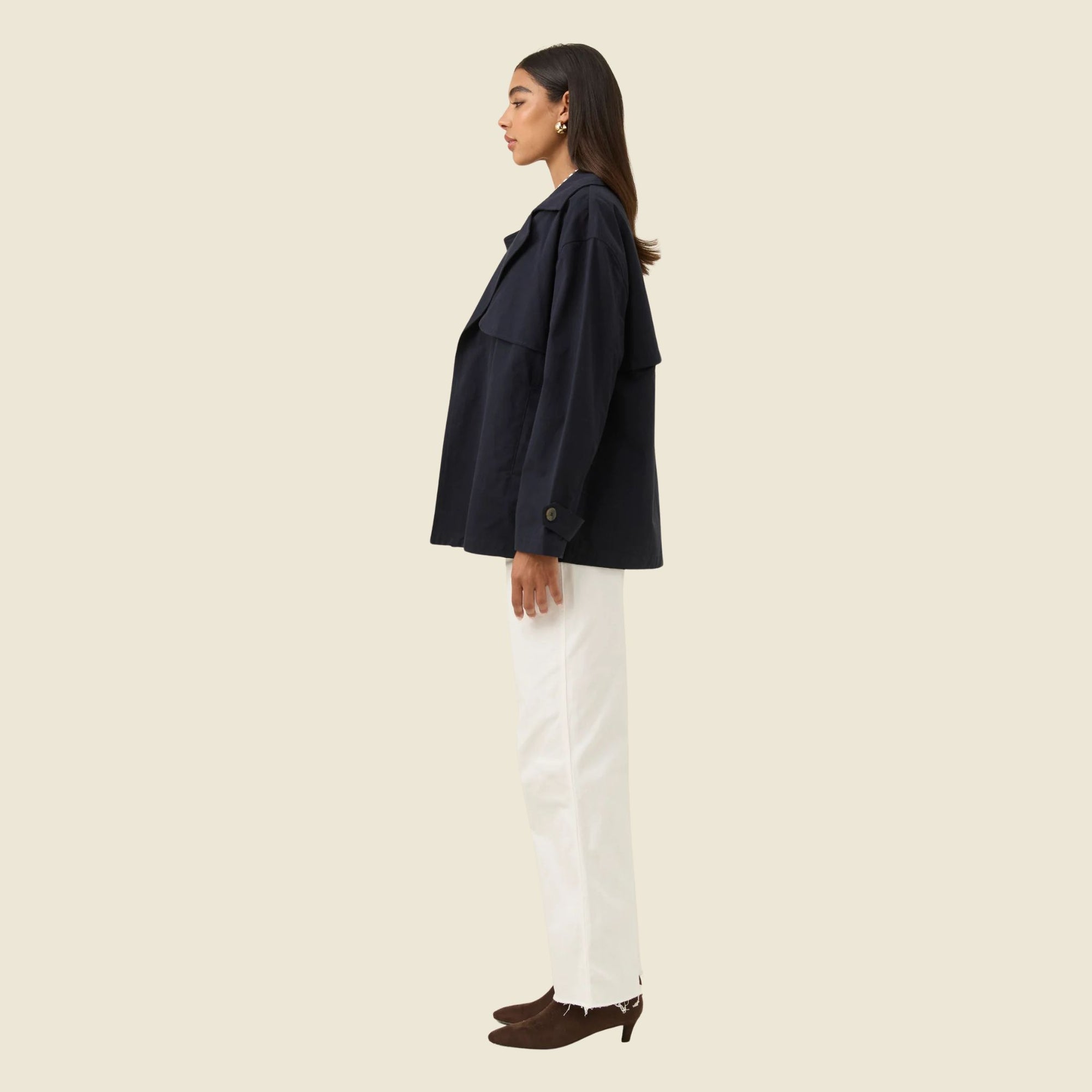 Farida Cropped Trench