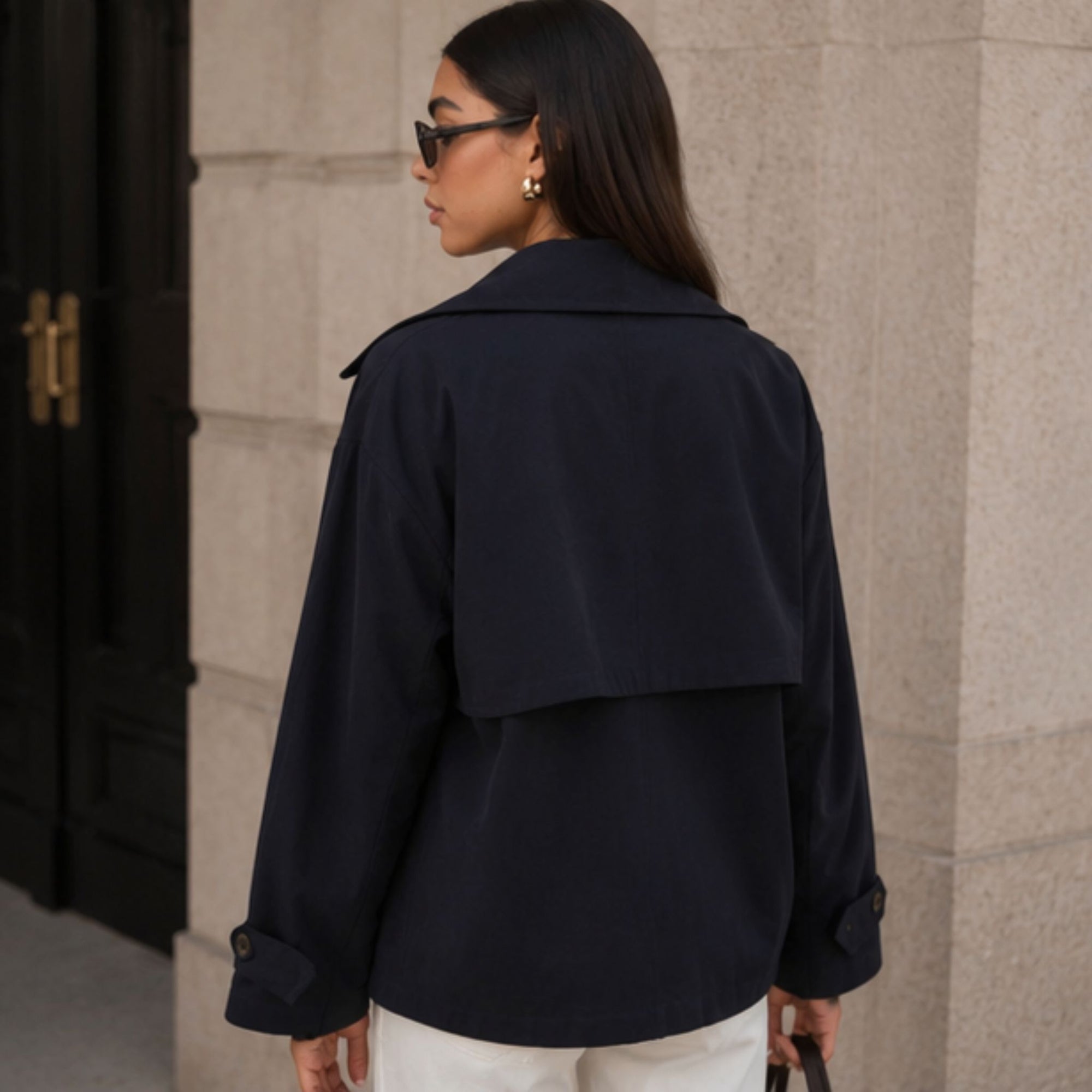 Farida Cropped Trench