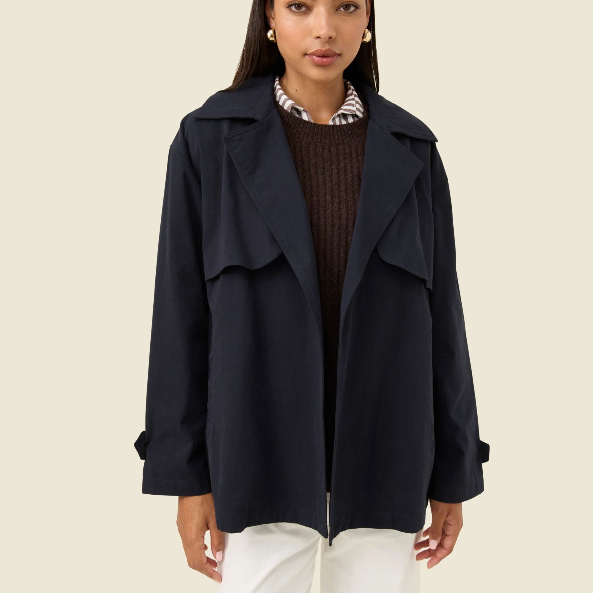 Farida Cropped Trench