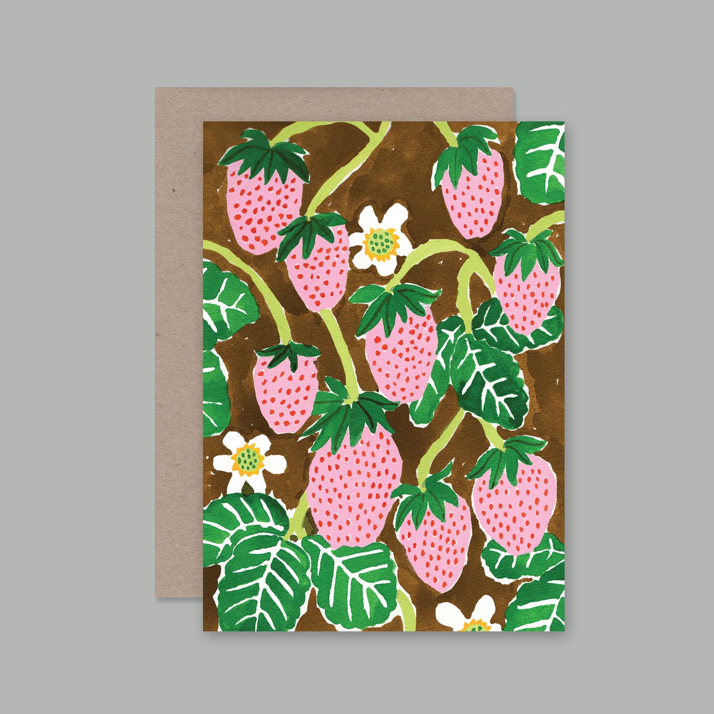 Greeting Card Strawberry Garden