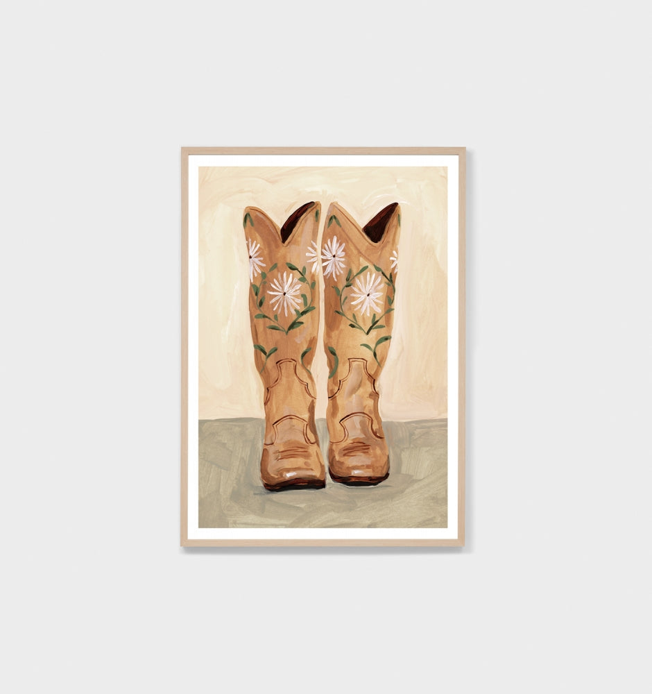 Floral Boots Sand