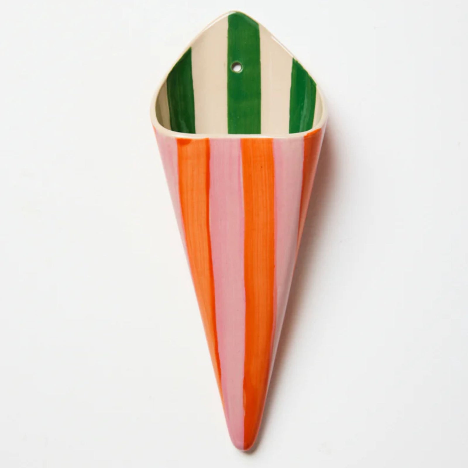 Folly Wall Vase Pink Stripe