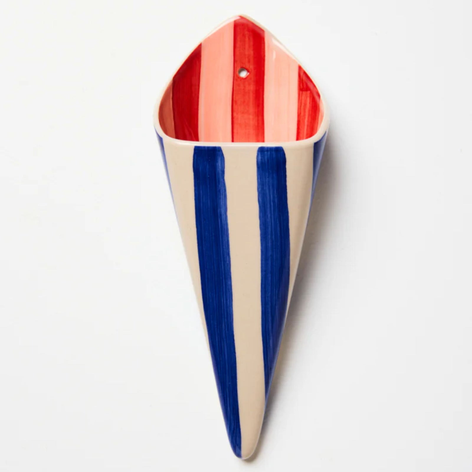 Folly Wall Vase Blue Stripe