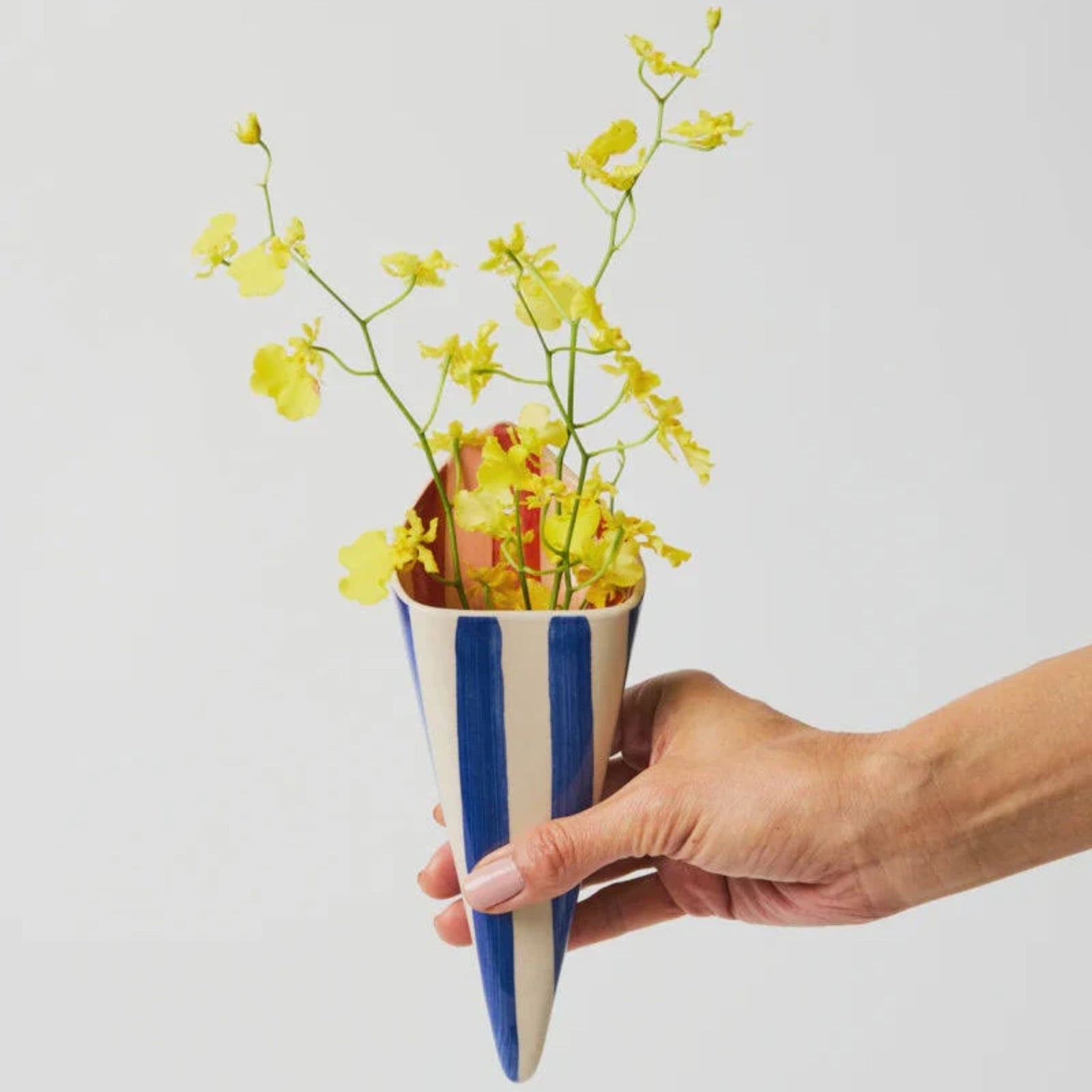 Folly Wall Vase Blue Stripe