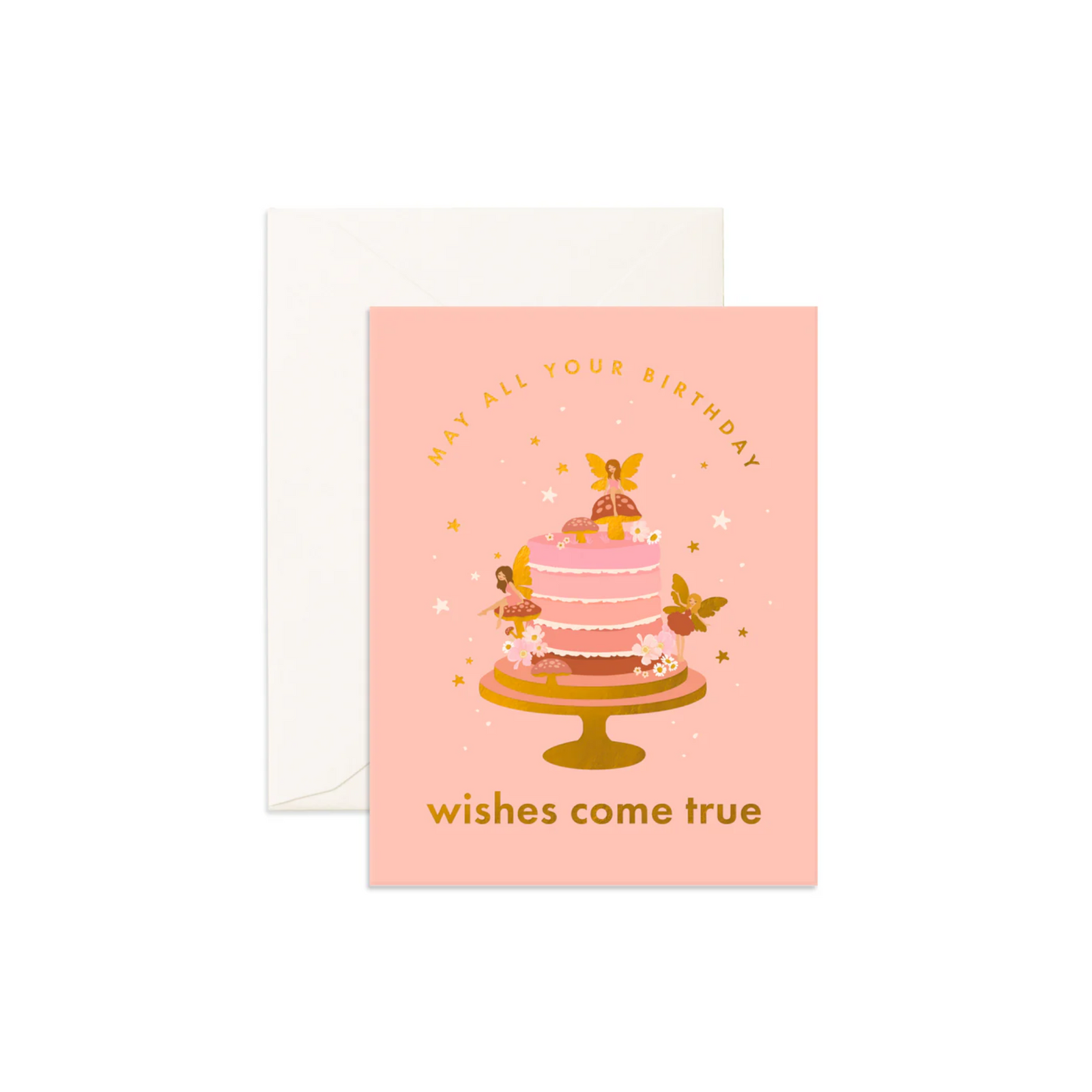 Greeting Card Birthday Cake Fairies