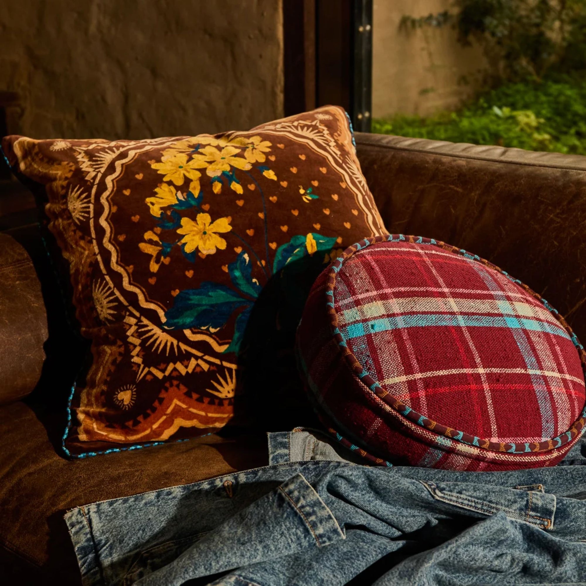 Frances Woven Cushion Sienna
