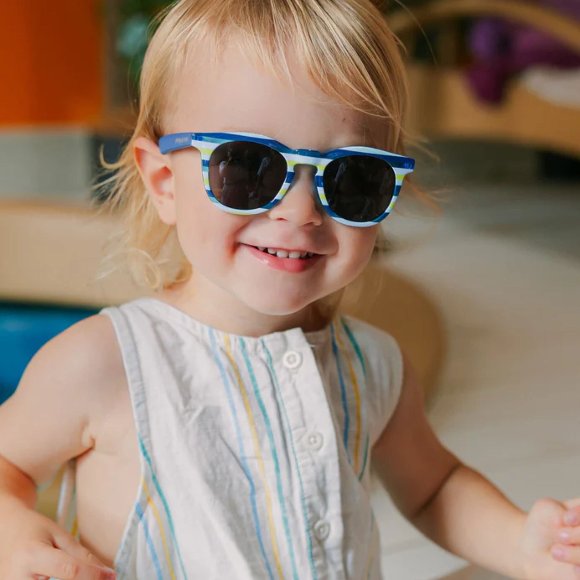 Tyler Blue Stripe Sunglasses