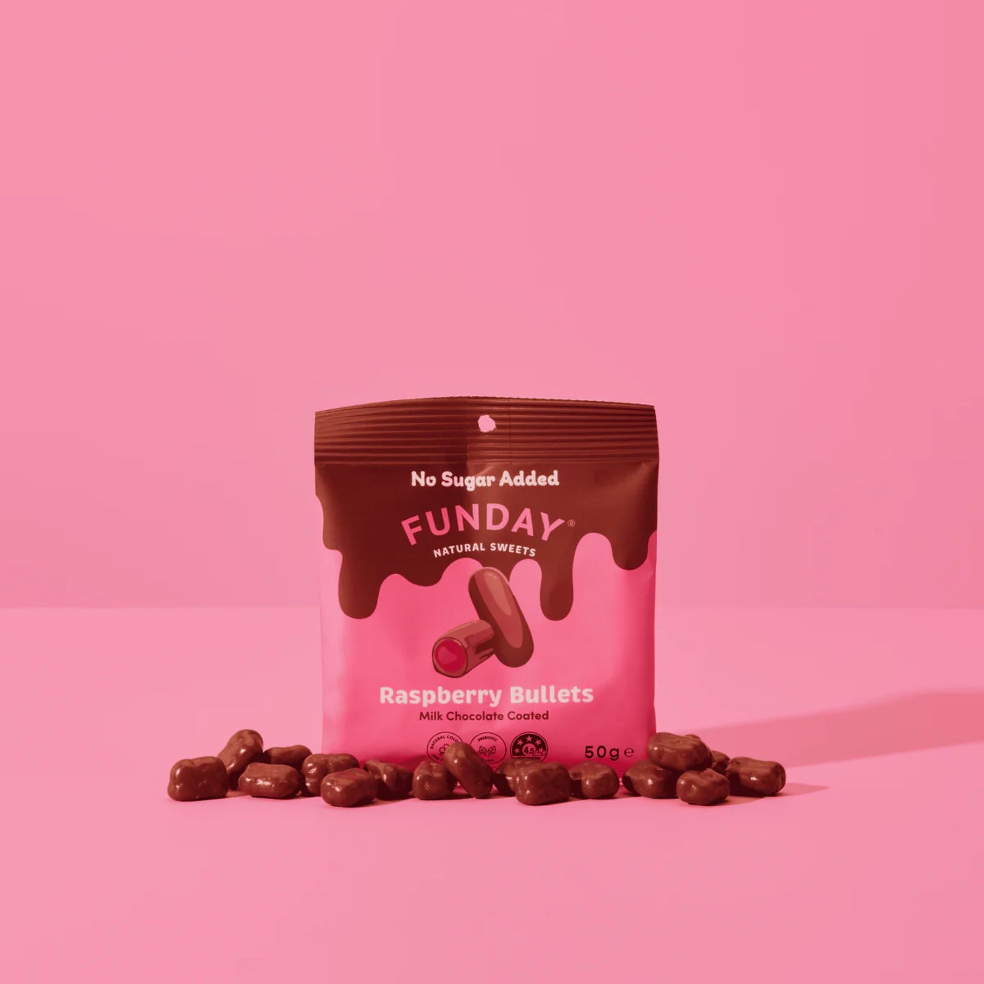 Funday Milk Chocolate Raspberry Bullets