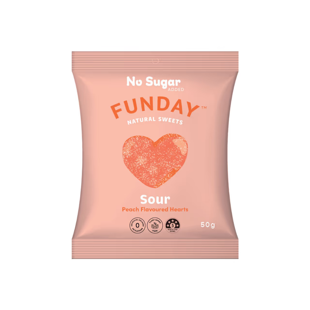 Funday Sour Peach Hearts