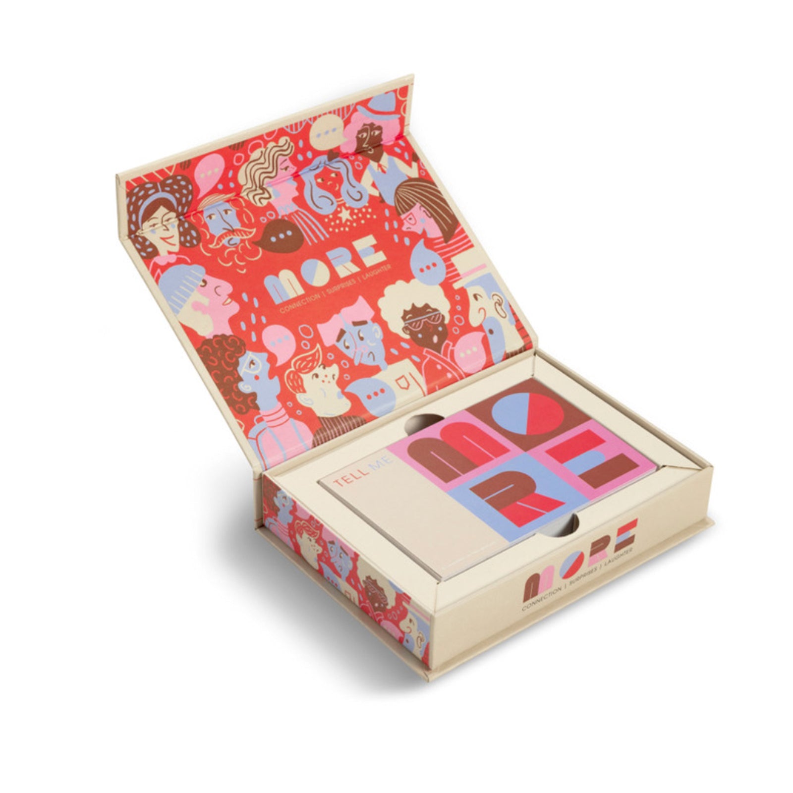 Box for 'Tell Me More' couples' edition game on a white background