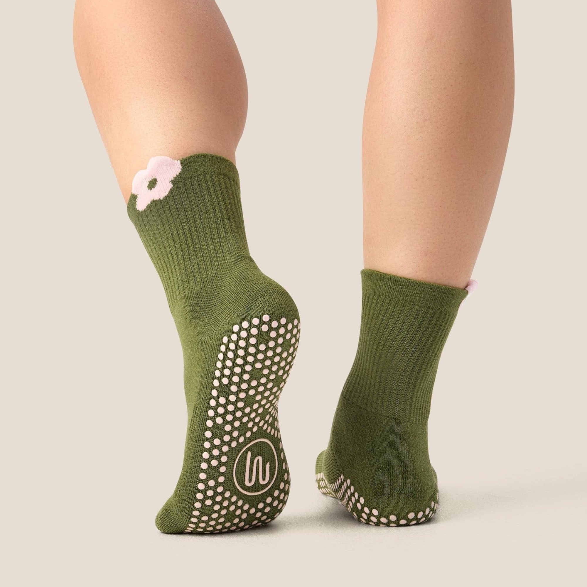 Crew Grip Socks Flower Patch Pine