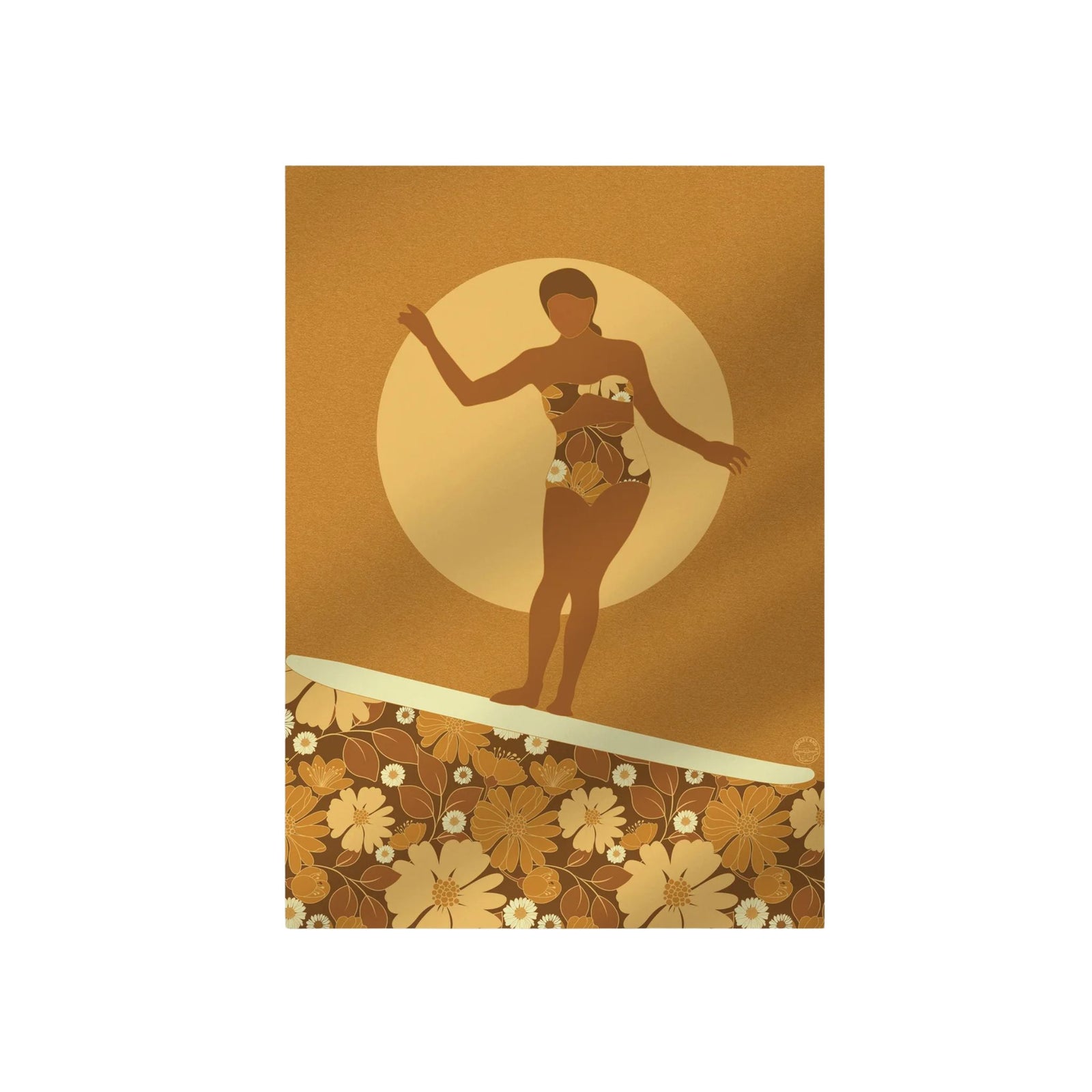 Floral Surfer Sunshine Unframed Print