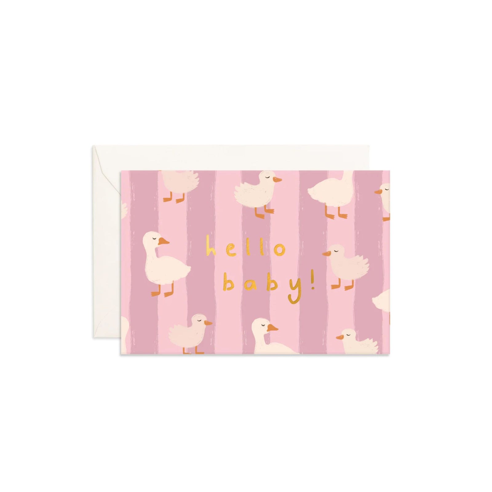 Greeting Card Hello Baby Pink Mini