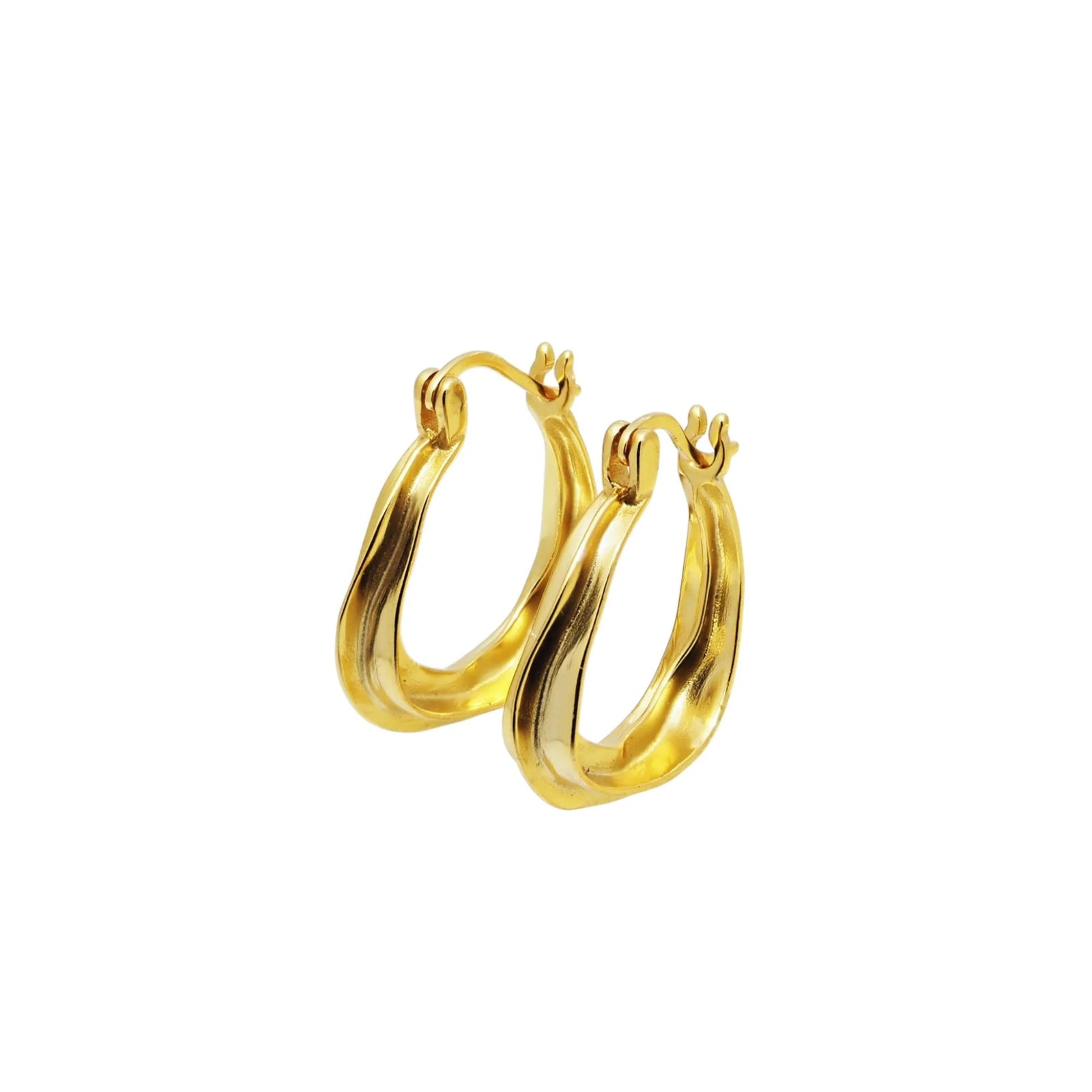 Geometric Pear Shape Hoop Earrings