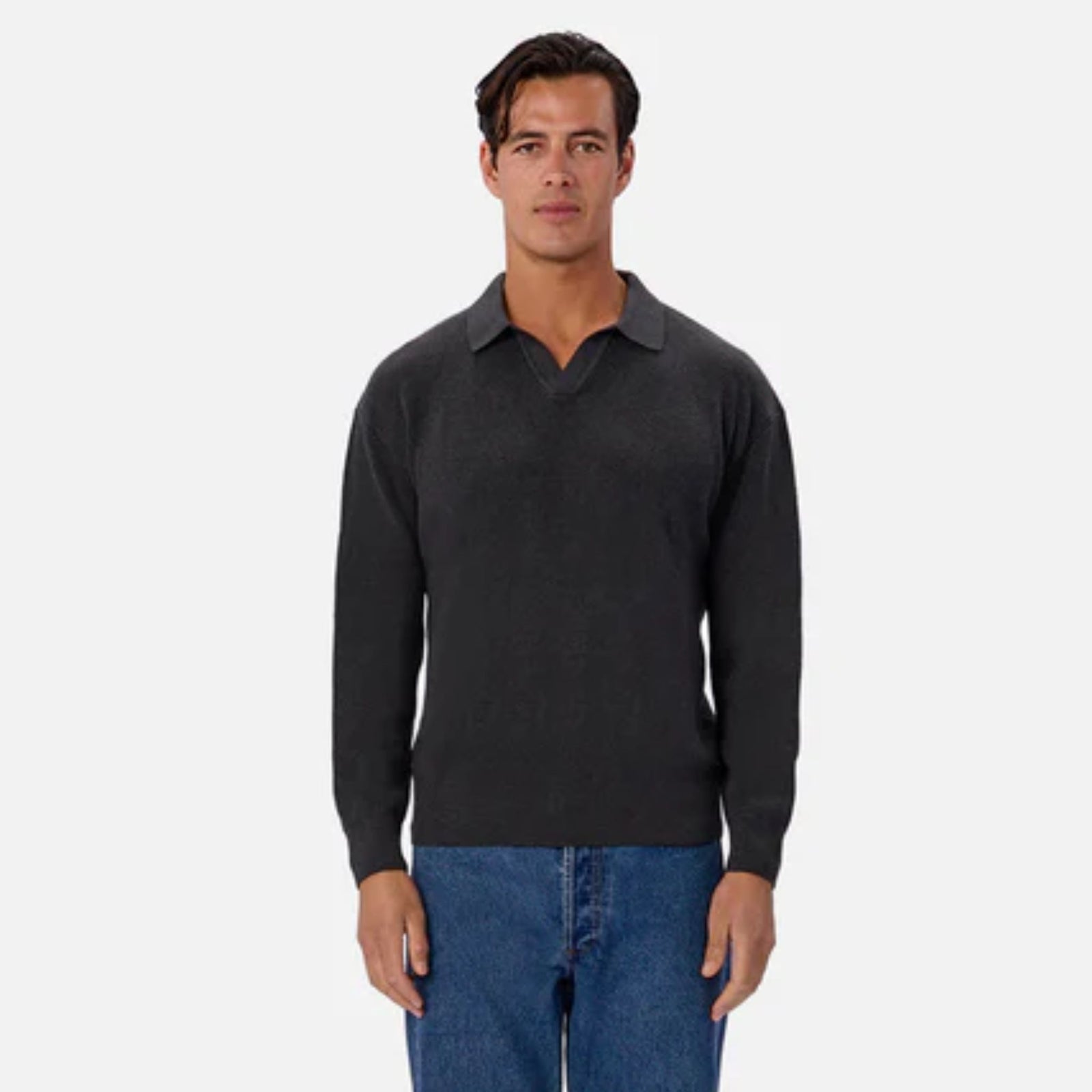 The New England Polo Knit Gasoline