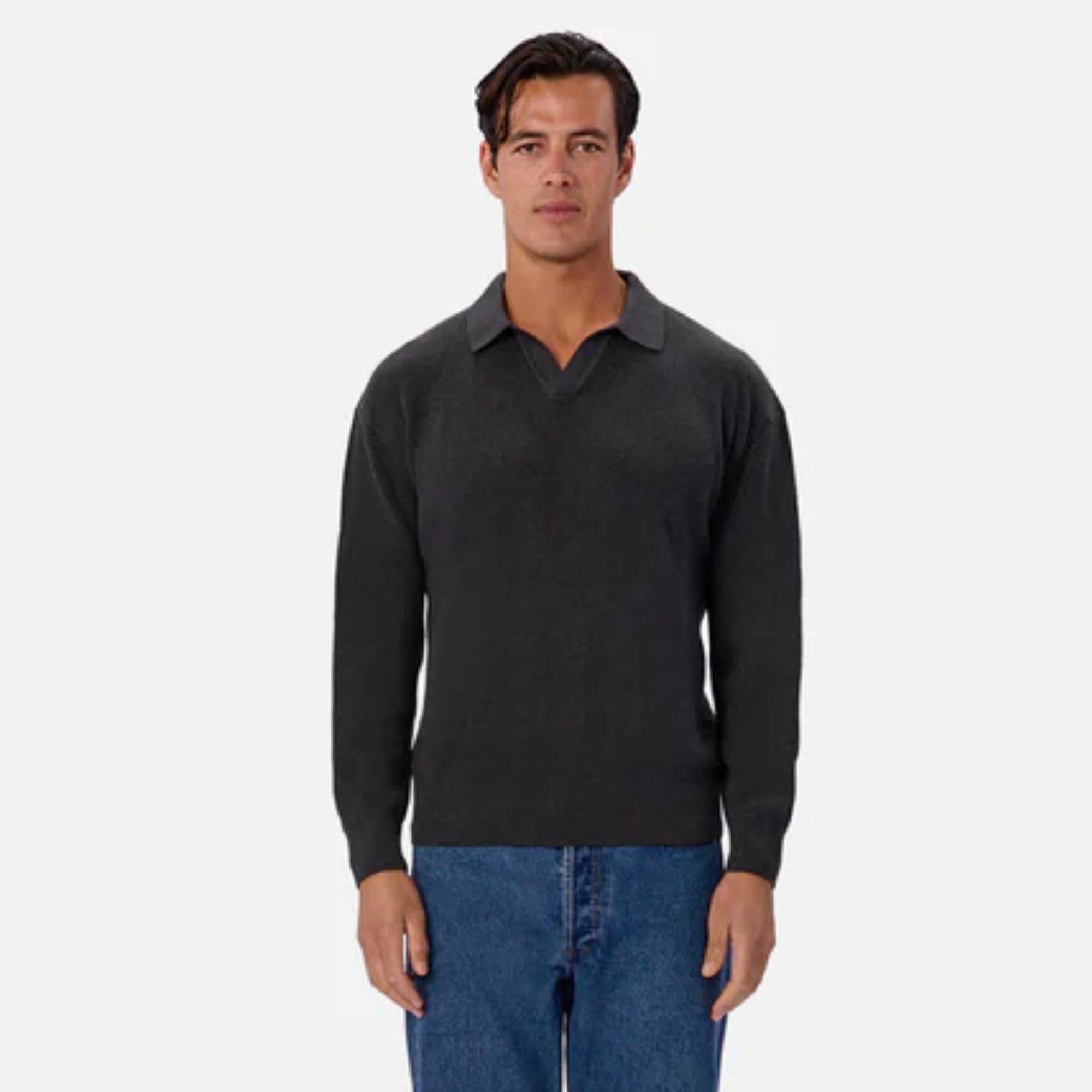 The New England Polo Knit Gasoline