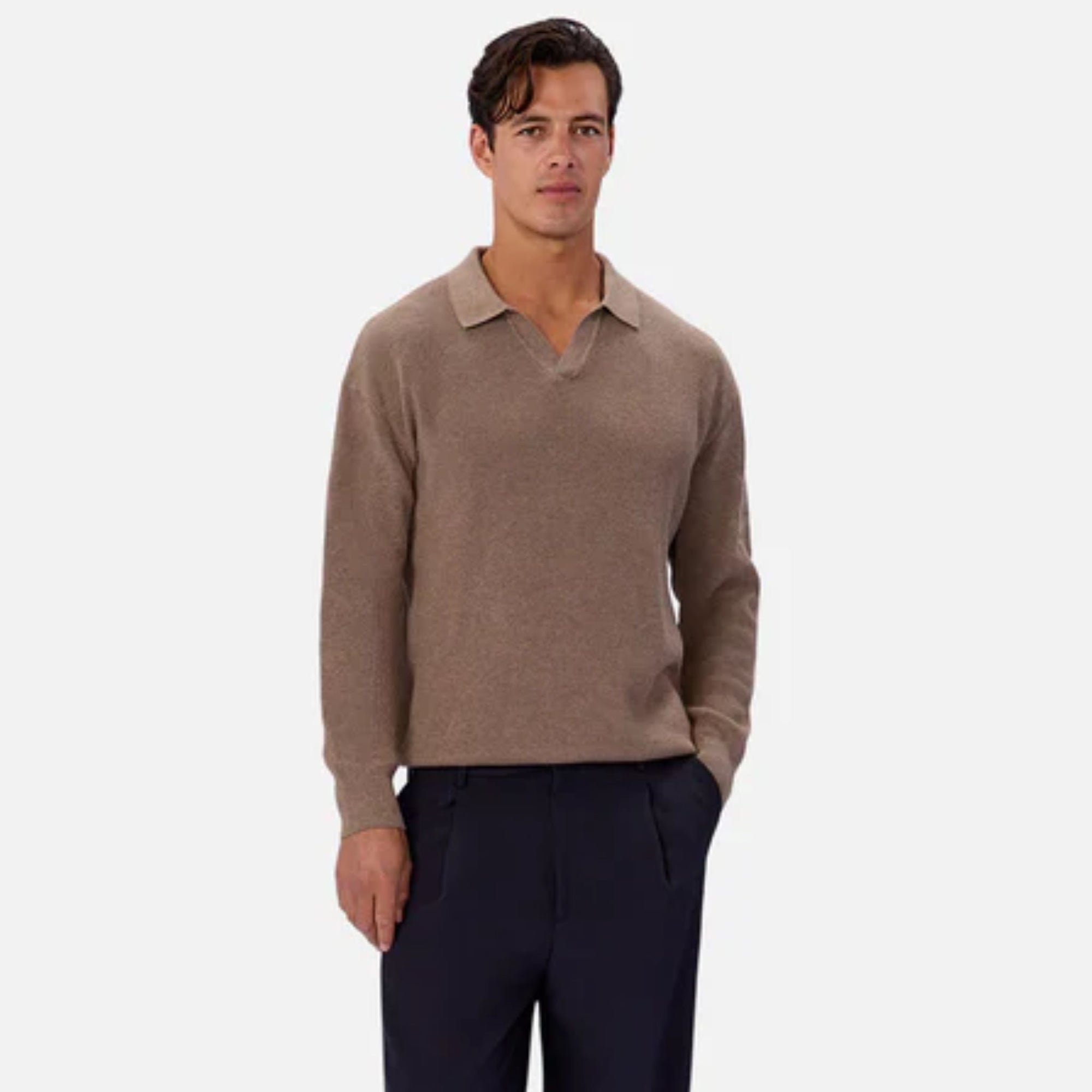 The New England Polo Knit Walnut