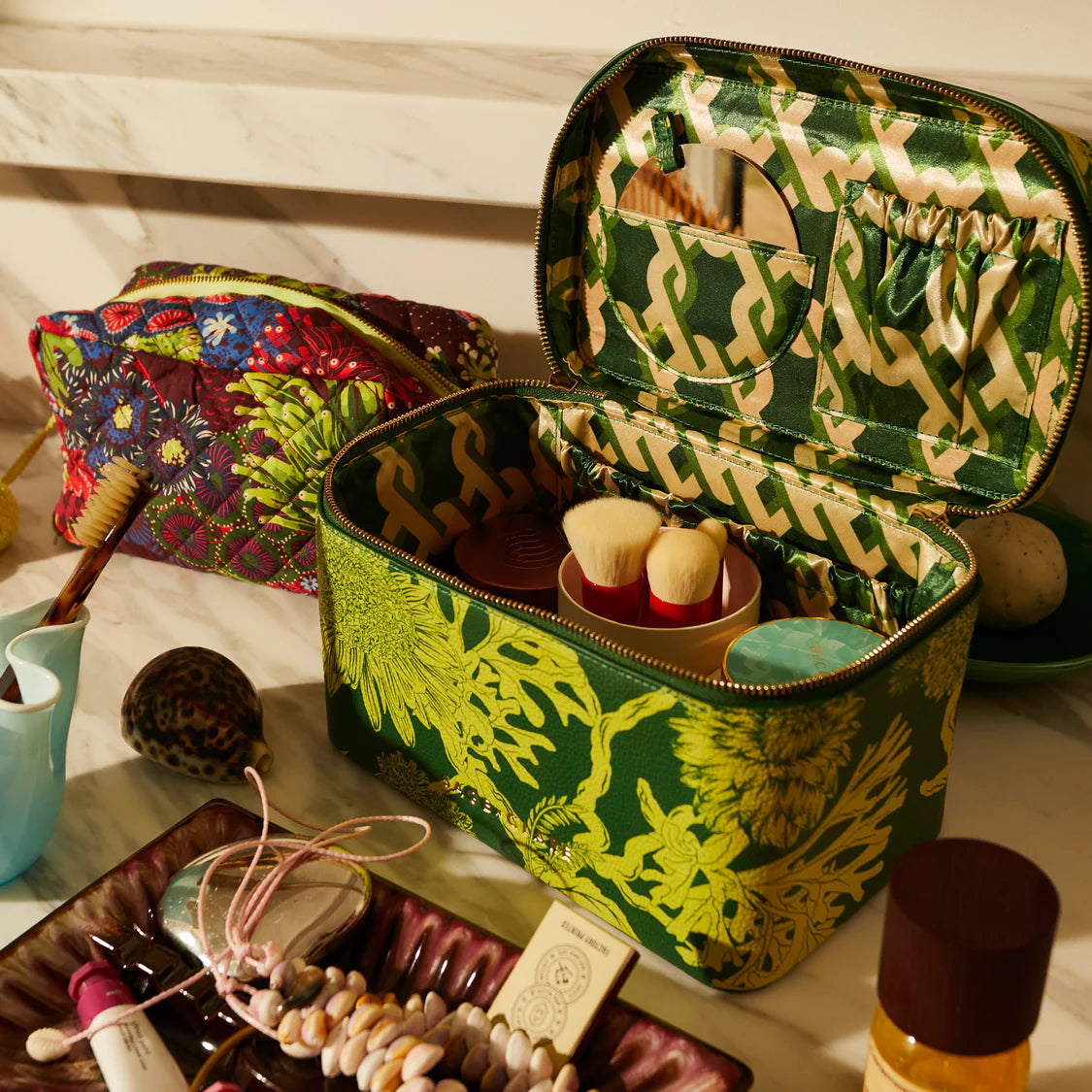 Delphine Large Vanity Case - Anise