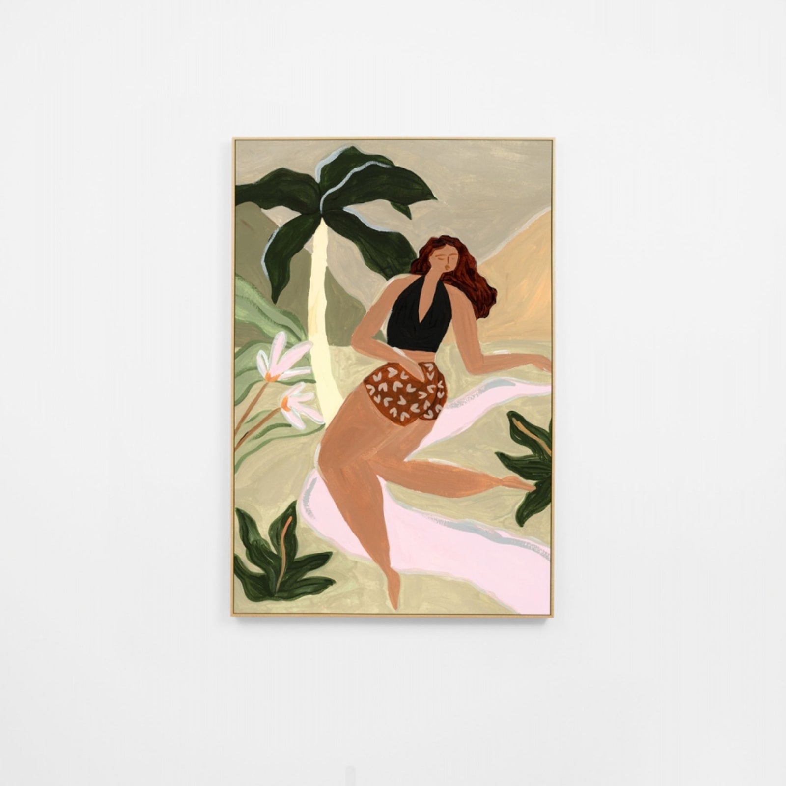 Island Illustration Green Canvas 3