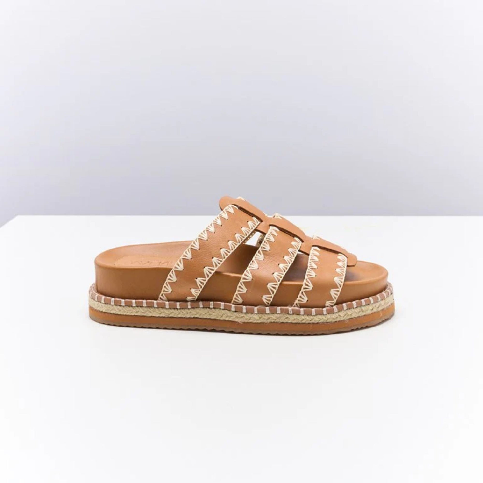 Iva Leather Slide Coconut Tan