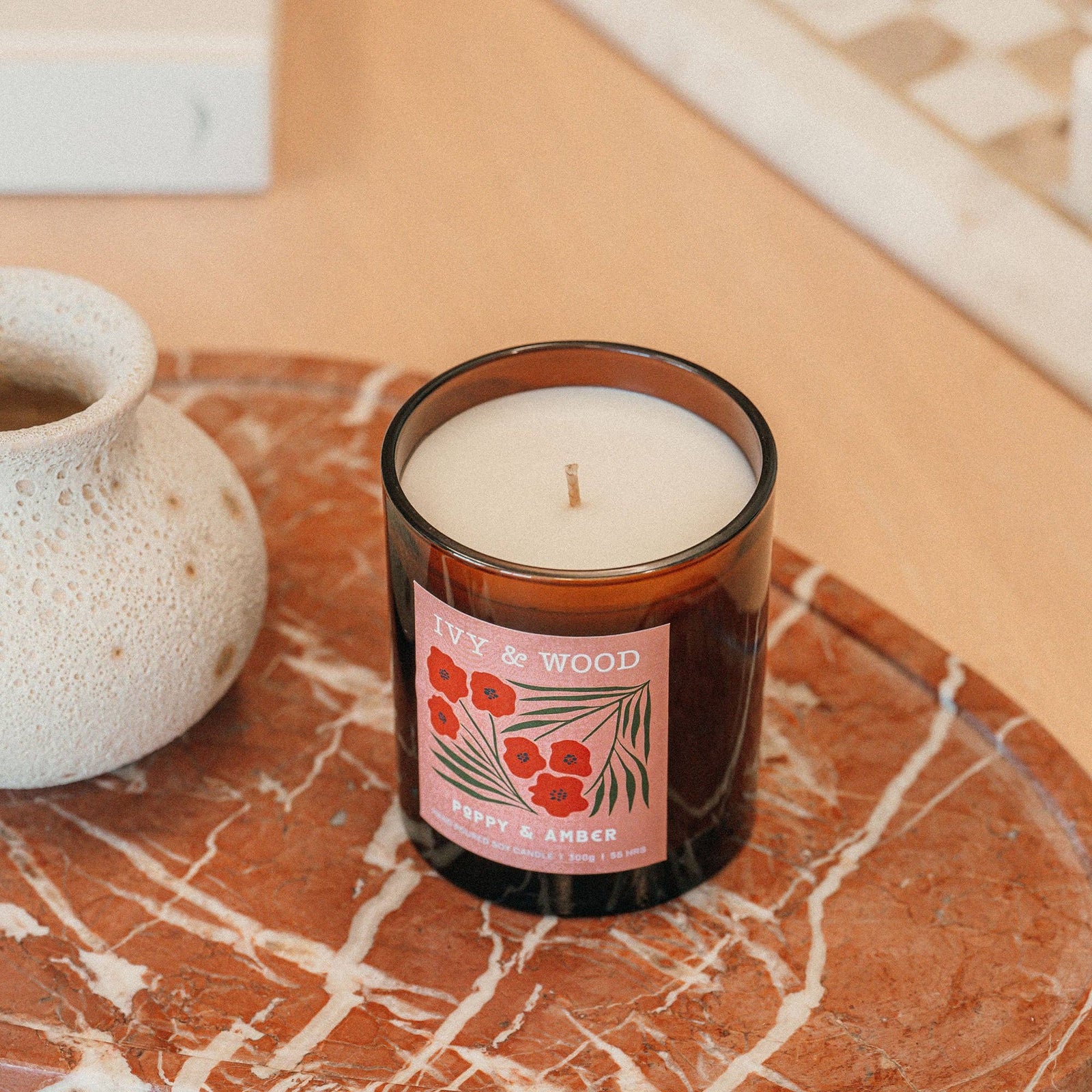 Poppy & Amber Scented Candle