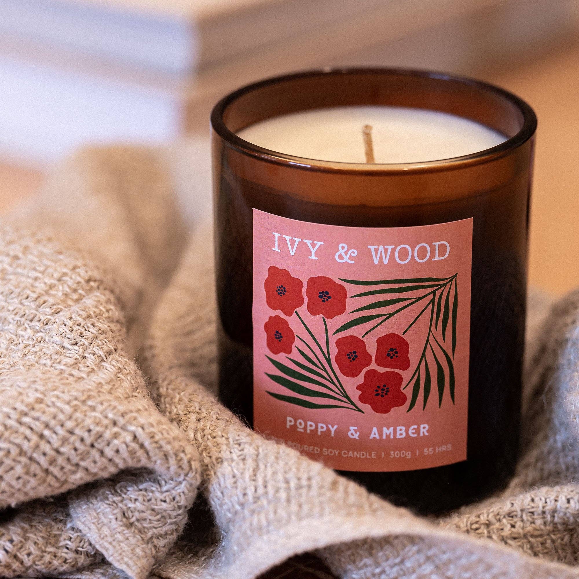 Poppy &amp; Amber Scented Candle