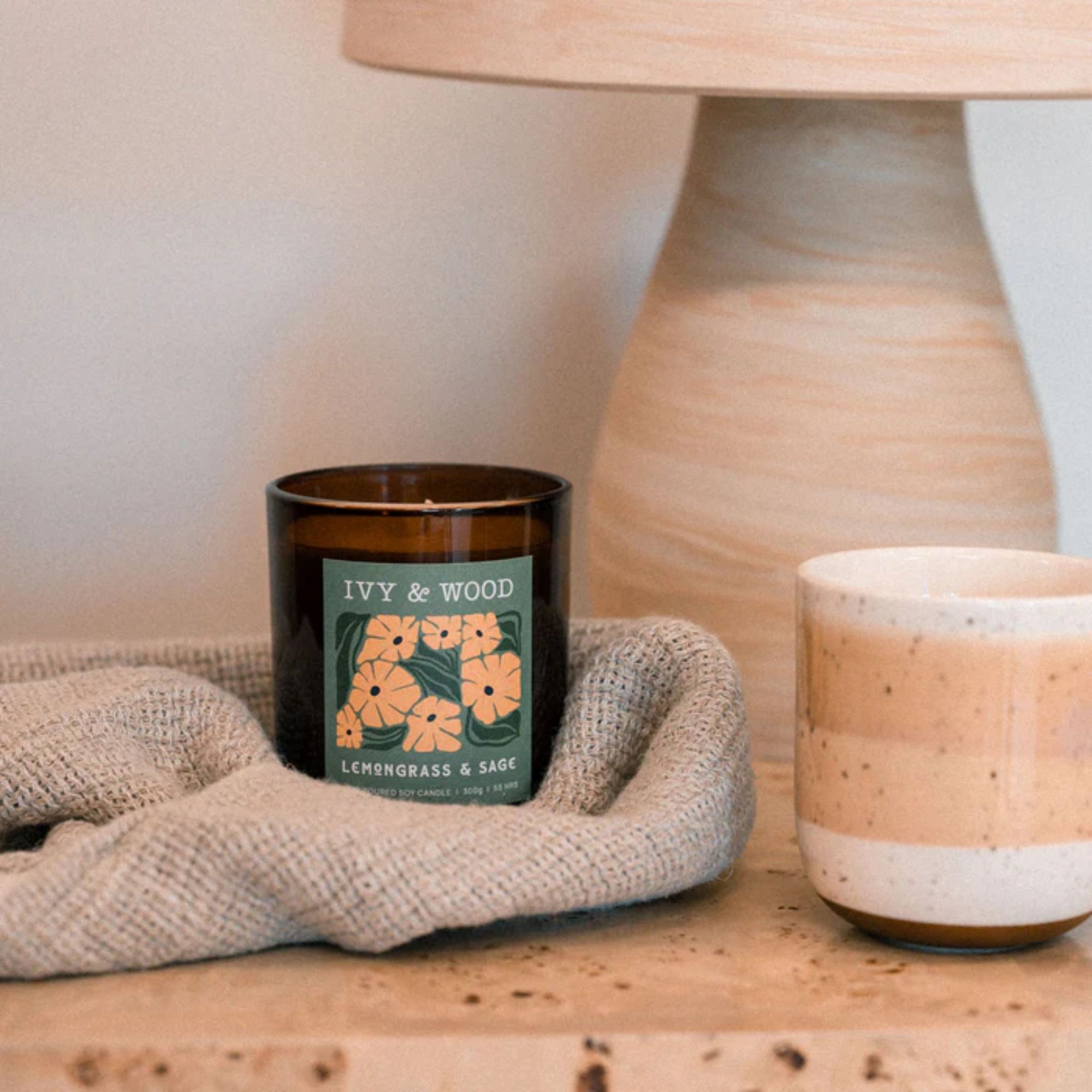 Lemongrass &amp; Sage Scented Candle